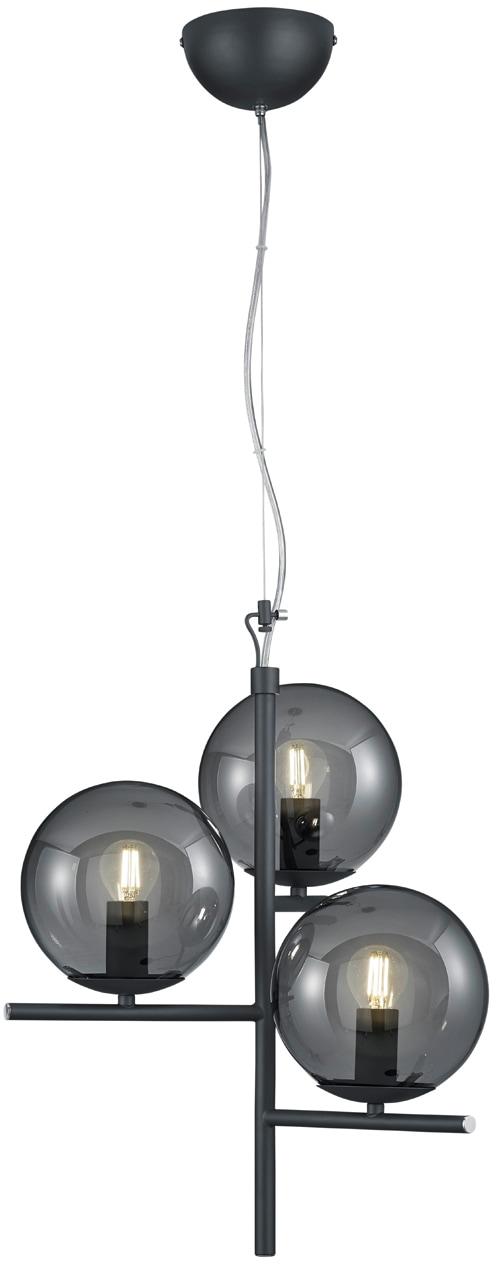 Trio Leuchten Pendelleuchte "Pure", Schwarz (Anthrazit Rauchgrau), 3, Ø 16Cm H: 150Cm, 1 Stk., Leuchten, HäNgeleuchte, HäNgelampe, Leuchtmittel Tauschbar, Pendelleuchte