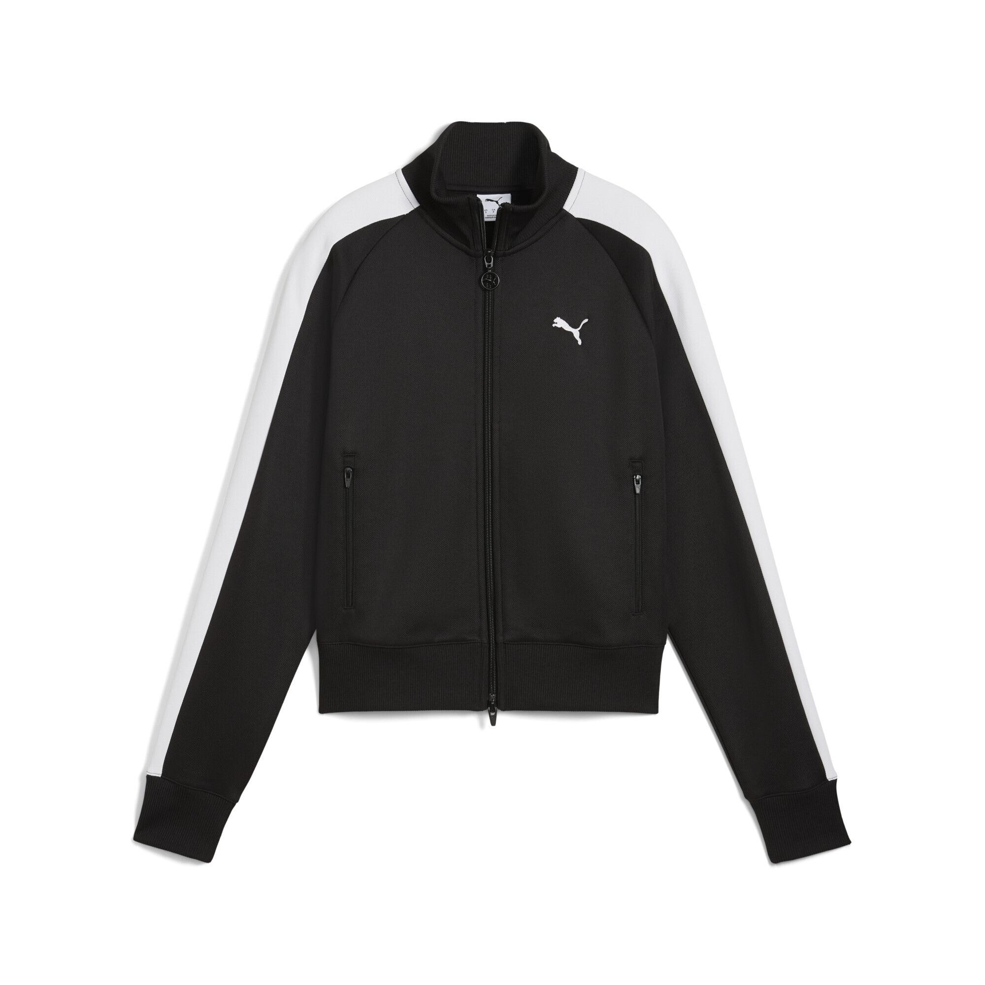 Trainingsjacke Puma "T7 Always On Kurze Trainingsjacke Damen", Damen, Gr. M, Schwarz, Obermaterial: 67% Polyester, 33% Baumwolle. Taschenfutter: 100% Baumwolle. Rippe: 93% Polyester, 7% Elasthan, Jacken Trainingsjacke