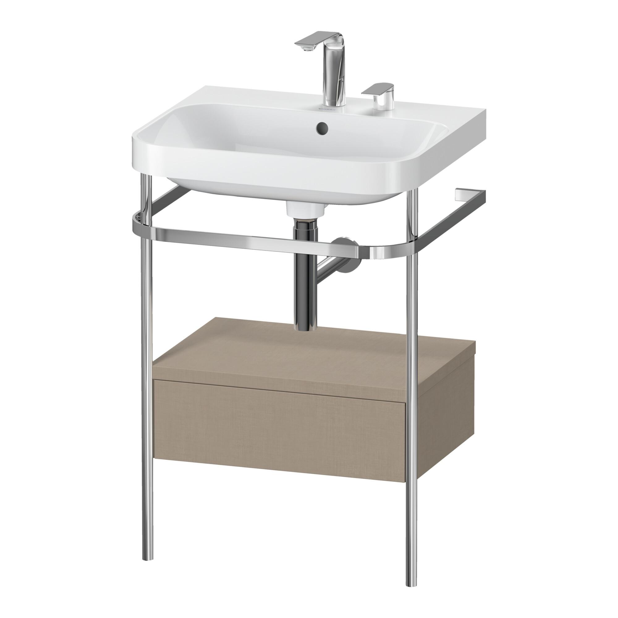Duravit MöBelwaschtisch-Kombi Happy D.2 Plus 57,5X49Cm, 2 Hl, Lei, M Kons, 1 Lad (HP4840E7575)