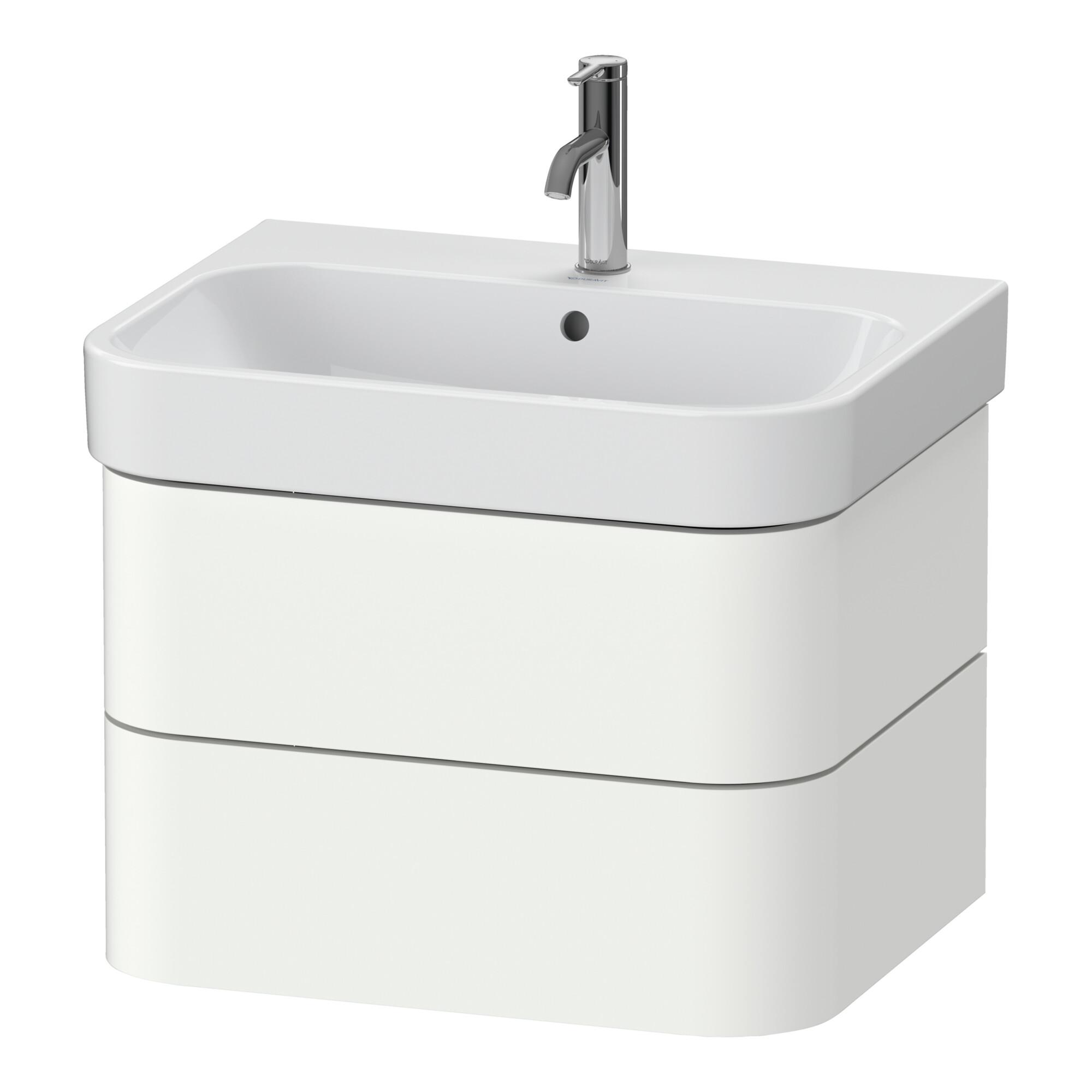 Duravit Waschtischunterschrank Happy D.2 Plus 62,5X49Cm, We Seidenmatt, 2 SchubkäSten (HP4386036360000)