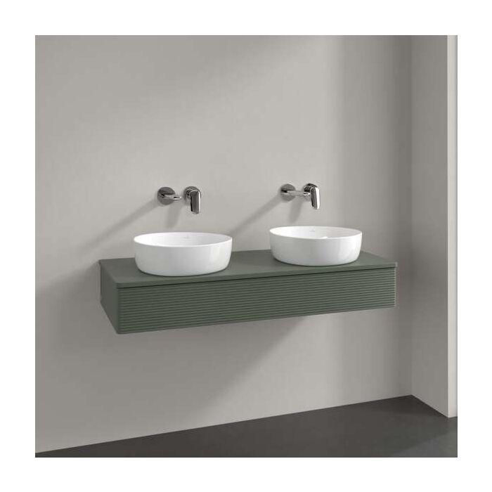 Villeroy Und Boch Antao Waschtisch-Unterschrank K13150HL 120X19X50Cm, Hahnloch, Waschbeckenplattenfarbe Lack, Leaf Green Matt Lacquer