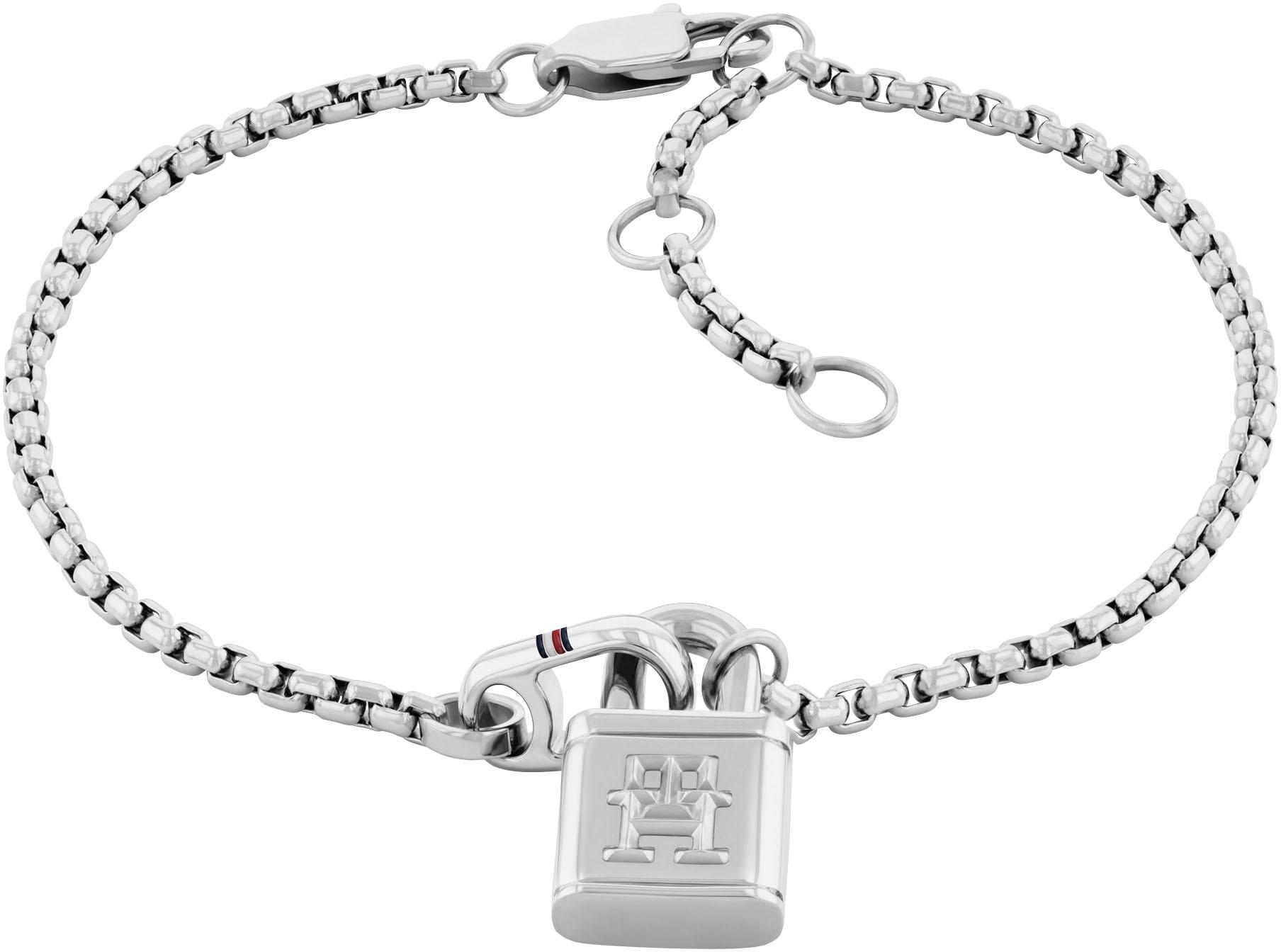 Armkette Tommy Hilfiger "American Icon", Weiß (Edelstahlfarben, Blau, Rot, Weiß), ArmbäNder, Damen, 19Cm, Edelstahl, Armkette, Teilweise Mit Emaille