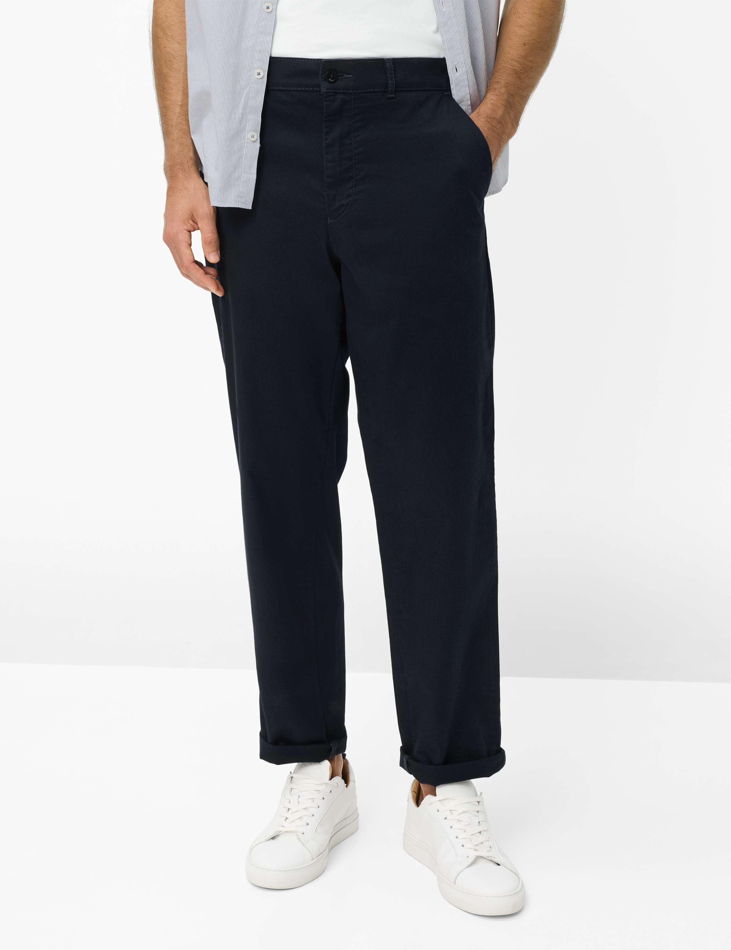Chinohose Brax "Style Pepe", Herren, Gr. 46, NormalgrößEn, Dunkelblau, Web, 87% Baumwolle, 9% Elastomultiester, 4% Elasthan, Hosen Chinohose