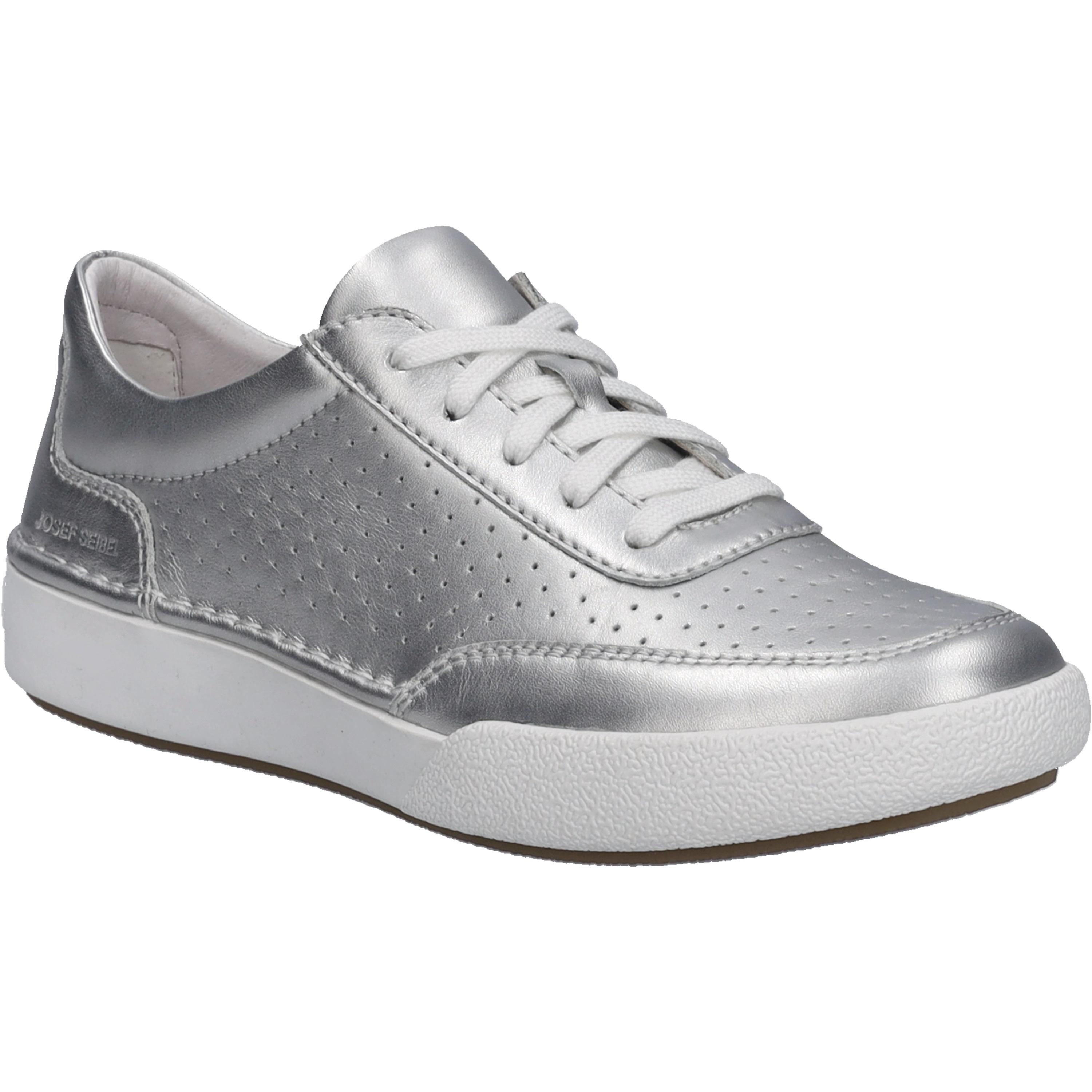 Sneaker Josef Seibel "Claire 29, Silber", Damen, Gr. 41, Silber, Obermaterial: 100% Rindsleder Leather Cow., Schuhe Sneaker