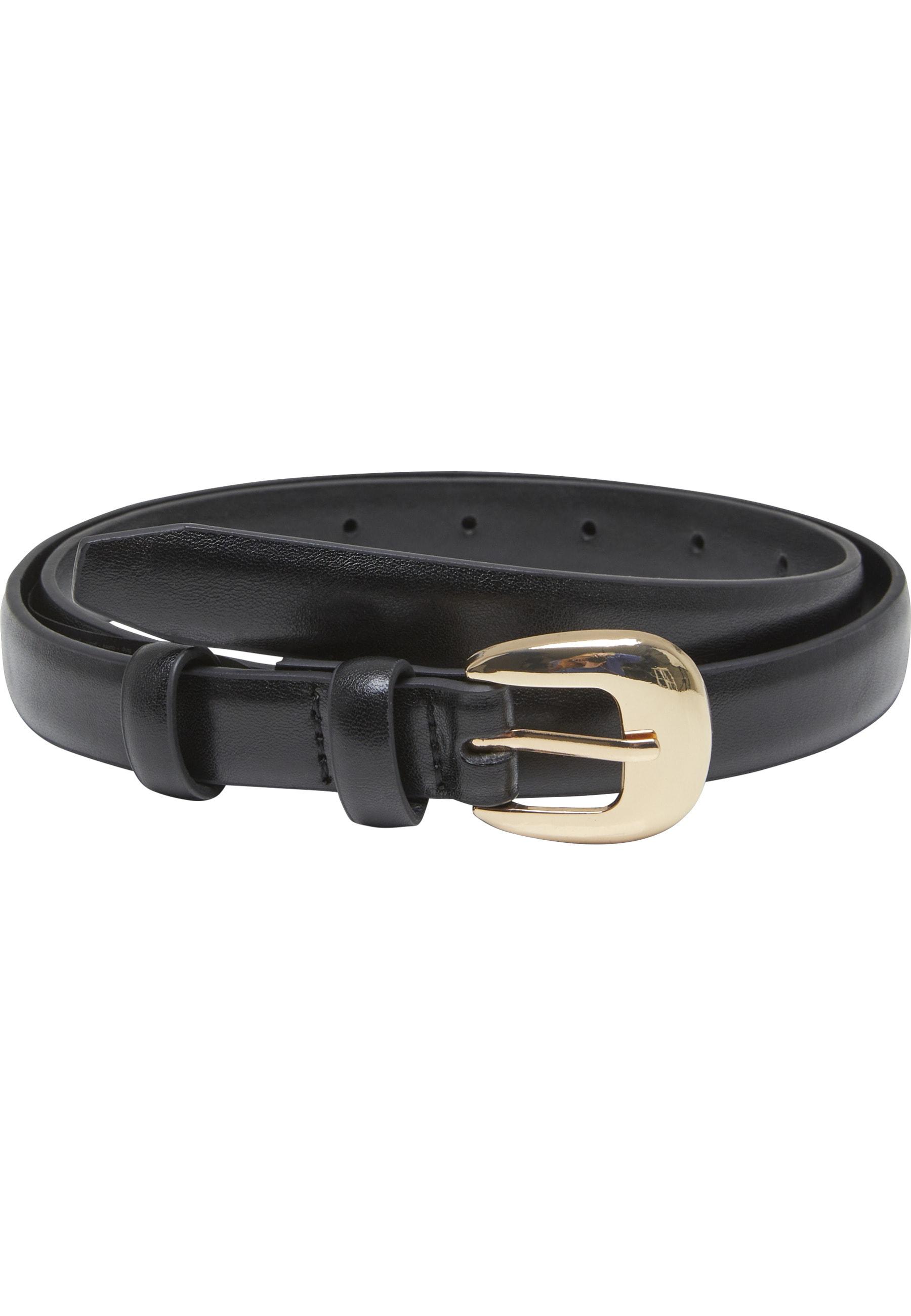 SynthetikgüRtel Urban Classics "Urban Classics Chunky Buckle Slim Belt", Damen, Gr. L/Xl, Schwarz, Gold, 100% Polyurethan, GüRtel