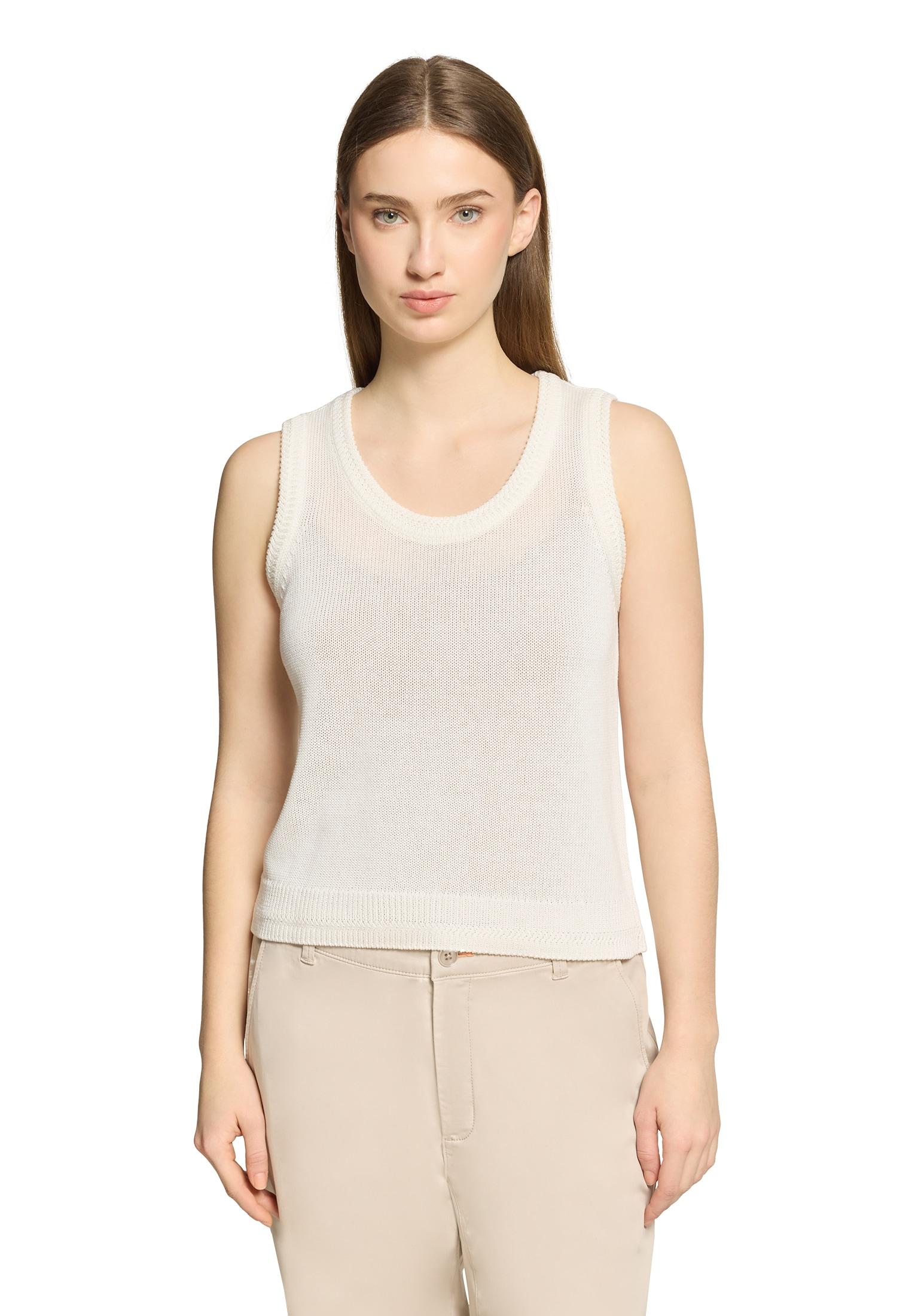 Stricktop Cartoon "Damen Mit Rundhalsausschnitt", Damen, Gr. 40, Rohweiß, Obermaterial: 62% Polyacryl, 26% Lyocell, 12% Leinen, Normal Normal, Rundhals, Tops Stricktop