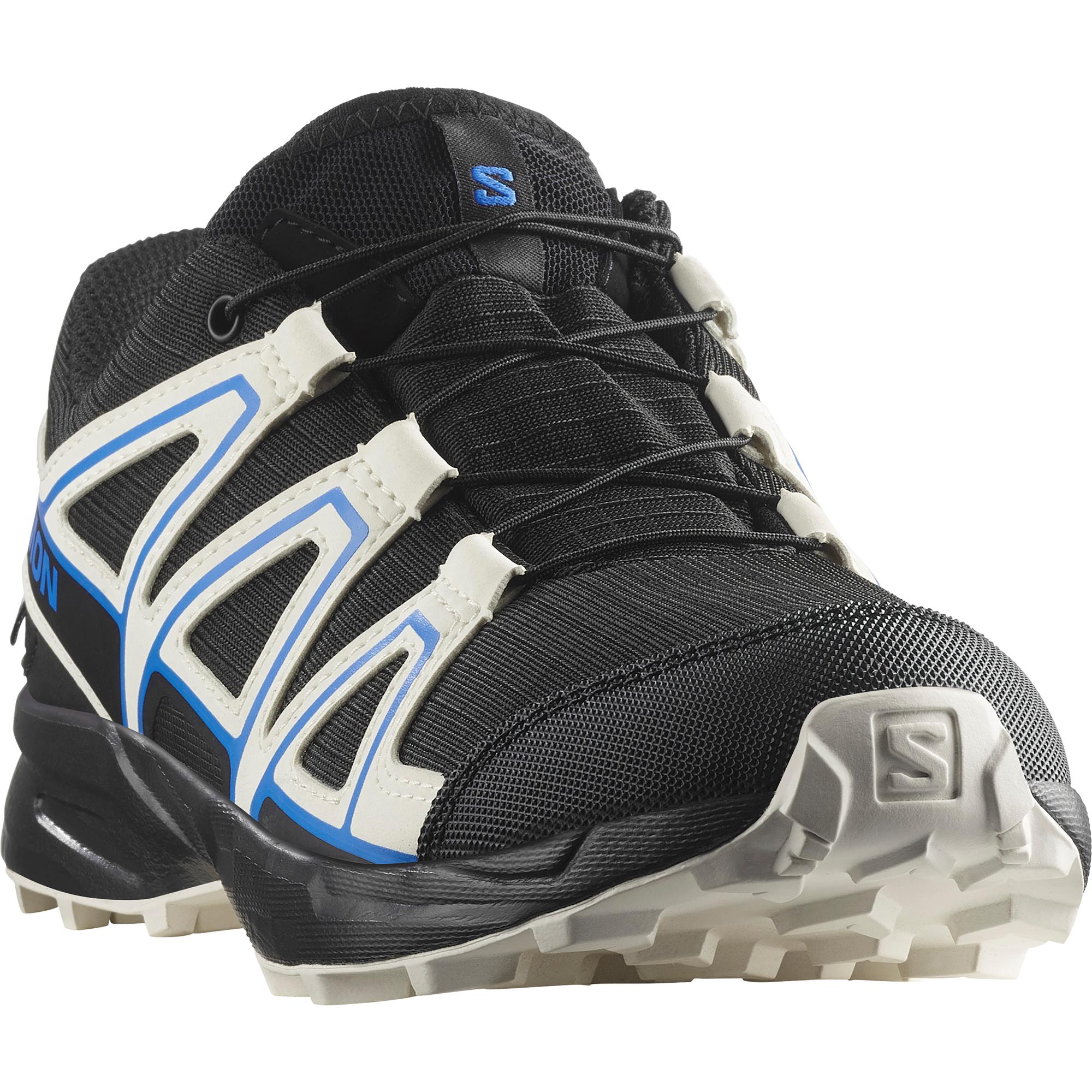Wanderschuh SALOMON "SPEEDCROSS WATERPROOF", Damen, Gr. 38, schwarz, vanilla ice, french blau, Synthetik, Textil, Schuhe Wanderschuh, wasserdicht