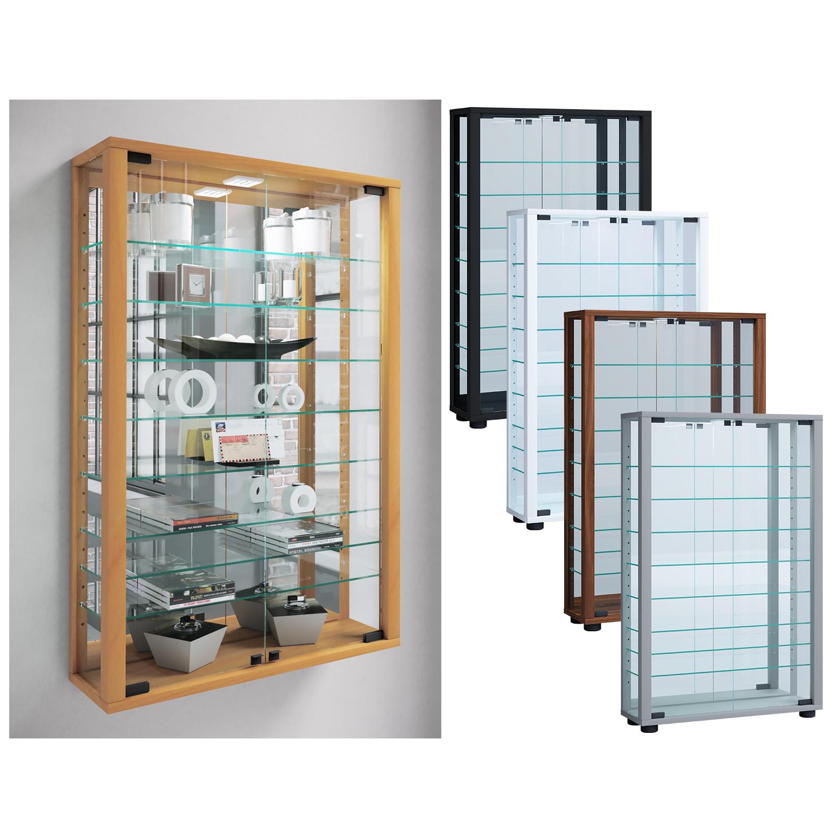 Vcm Glasvitrine HäNgend Vitrine Glas Mit Esg-Sicherheitsglas MaßE Ca. . H. 91 X B. 59 X T. 18 Cm HäNgevitrine Glas Modern Und Platzsparend Vitrine Glas - Vitrosa Mini Spiegel