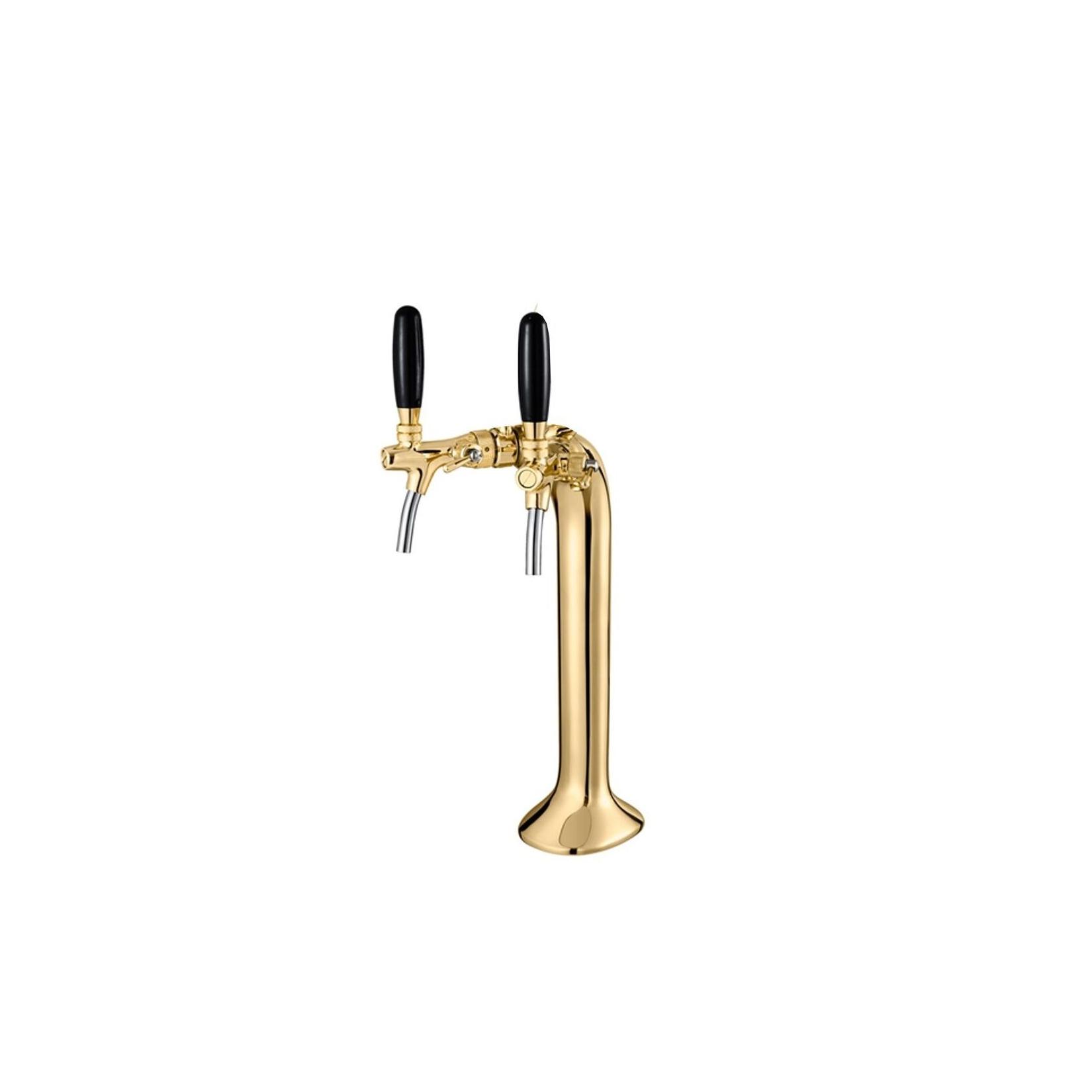 ich-zapfe Schanksäule goldfarben 2-leitig, elegant, ""Topp-Qualität!"" (Paketpreis)