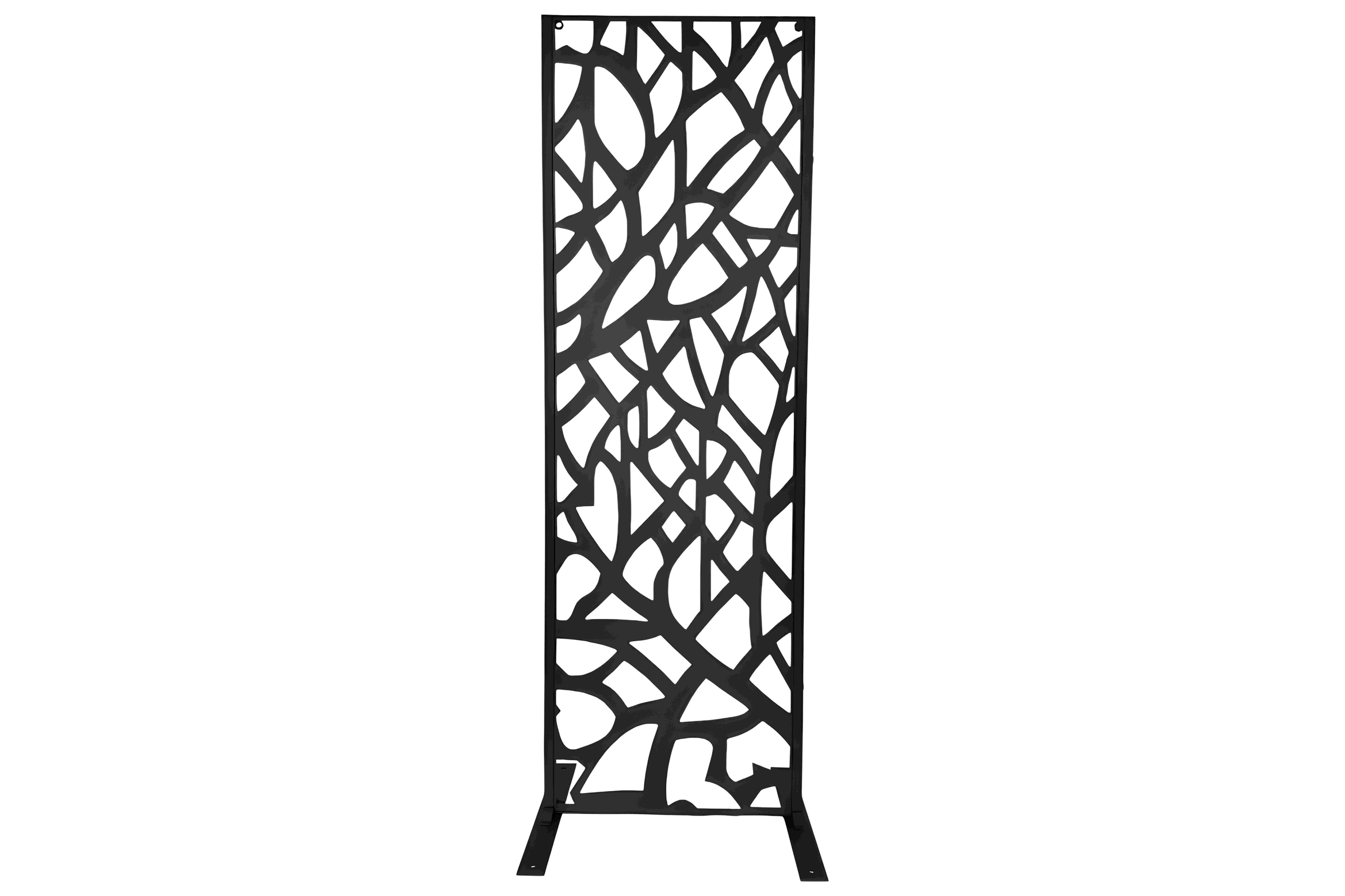 Dekoratives Metallpaneel Metallsichtschutzwand ca. 150 x 50 cm - Schwarz Roma
