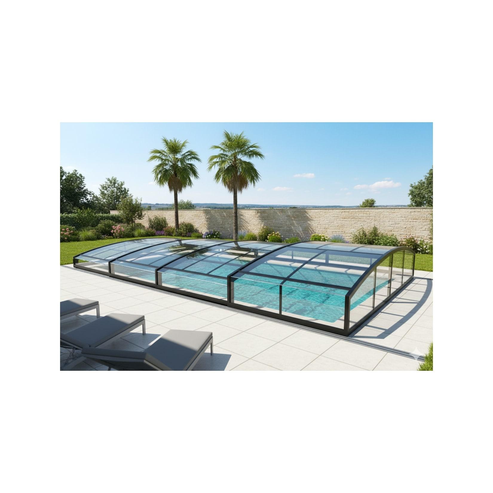 Poolüberdachung ""Aqualina"" aus Aluminium, ca. 6,63 x 3,26 x 0,8 m
