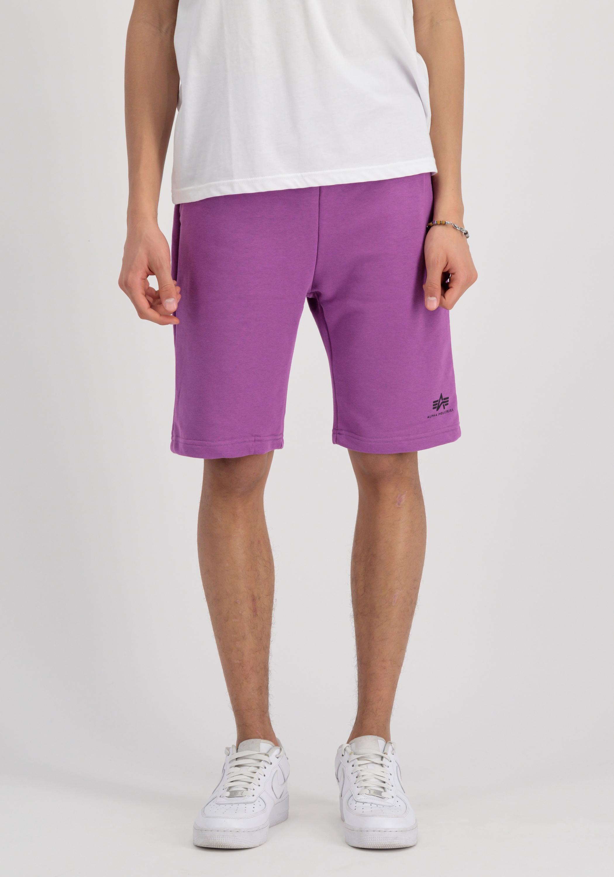 Sweatshorts Alpha Industries "Basic Short Sl", Herren, Gr. S, NormalgrößEn, Pink (Schwarz Magenta), Obermaterial: 80% Baumwolle, 20% Polyester, Hosen Sweatshorts