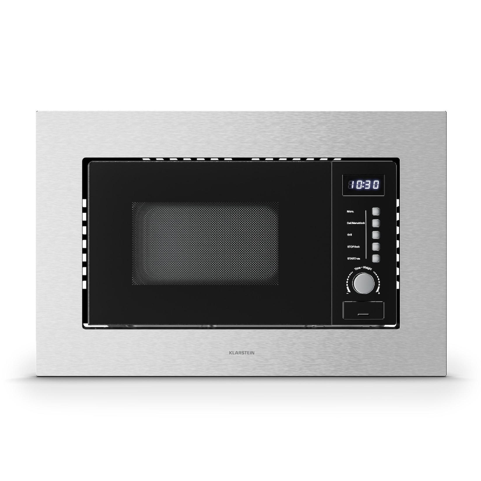 Klarstein Verosteel Einbau-Mikrowelle mit Grill 800 W Grill 700 W Mikrowelle 60 cm