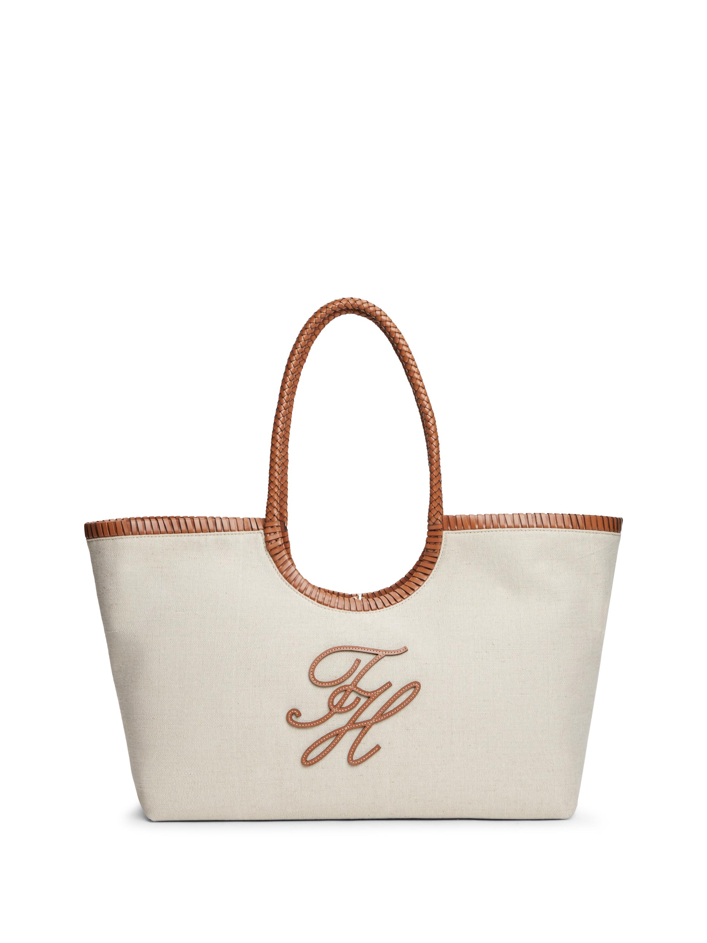 Tragetasche Tommy Hilfiger "Th Elev Summ Maxi Tote Canvas", Damen, Gr. B/H/T: 0Cm X 0Cm X 0Cm, Beige, Leinen, Taschen, Damen Schultertasche, Henkeltasche Mit Kontrastiven Schulterriemen