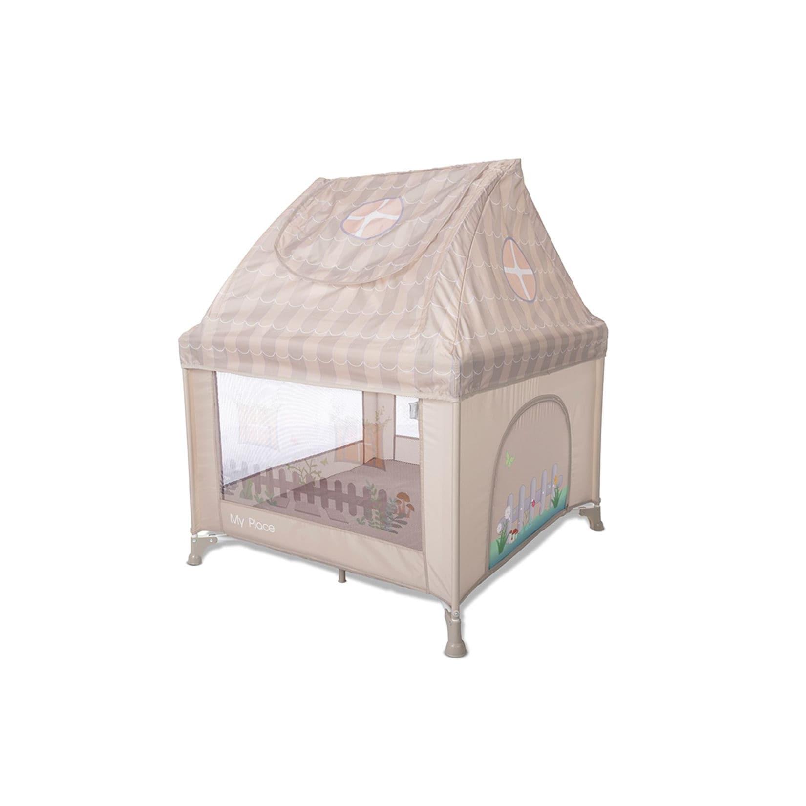 Lorelli Reisebett My Place Dach Fenster faltbar Matratze Schlupfloch Tragetasche beige