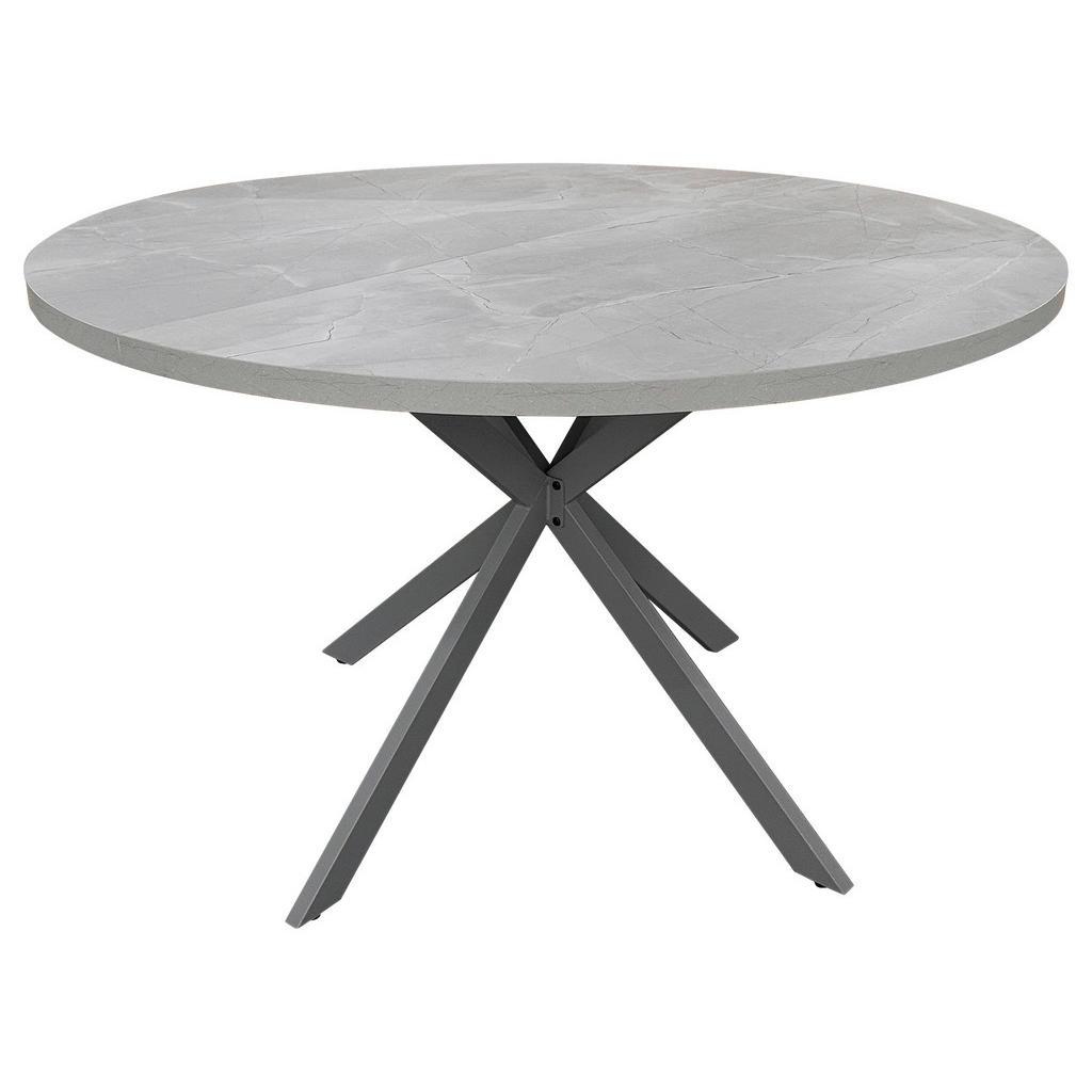 Mid.you Esstisch , Grau , Metall, Holzwerkstoff , rund , Flachrohr , 120x75x120 cm , Bsci , Esszimmer, Esstische, Esstische