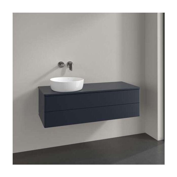 Villeroy Und Boch Antao Waschtisch-Unterschrank K22050HG 120X36X50Cm, Hahnloch, Waschbeckenplattenfarbe Lack, Midnight Blue Matt Lacquer
