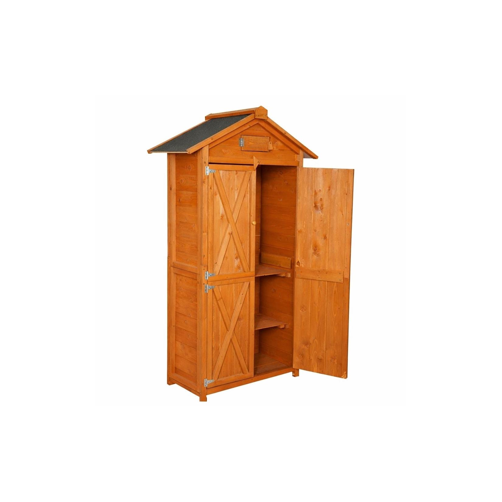 Werkzeugschrank aus Holz, ca. 88 x 45,5 x 168 cm - Braun - Fenster