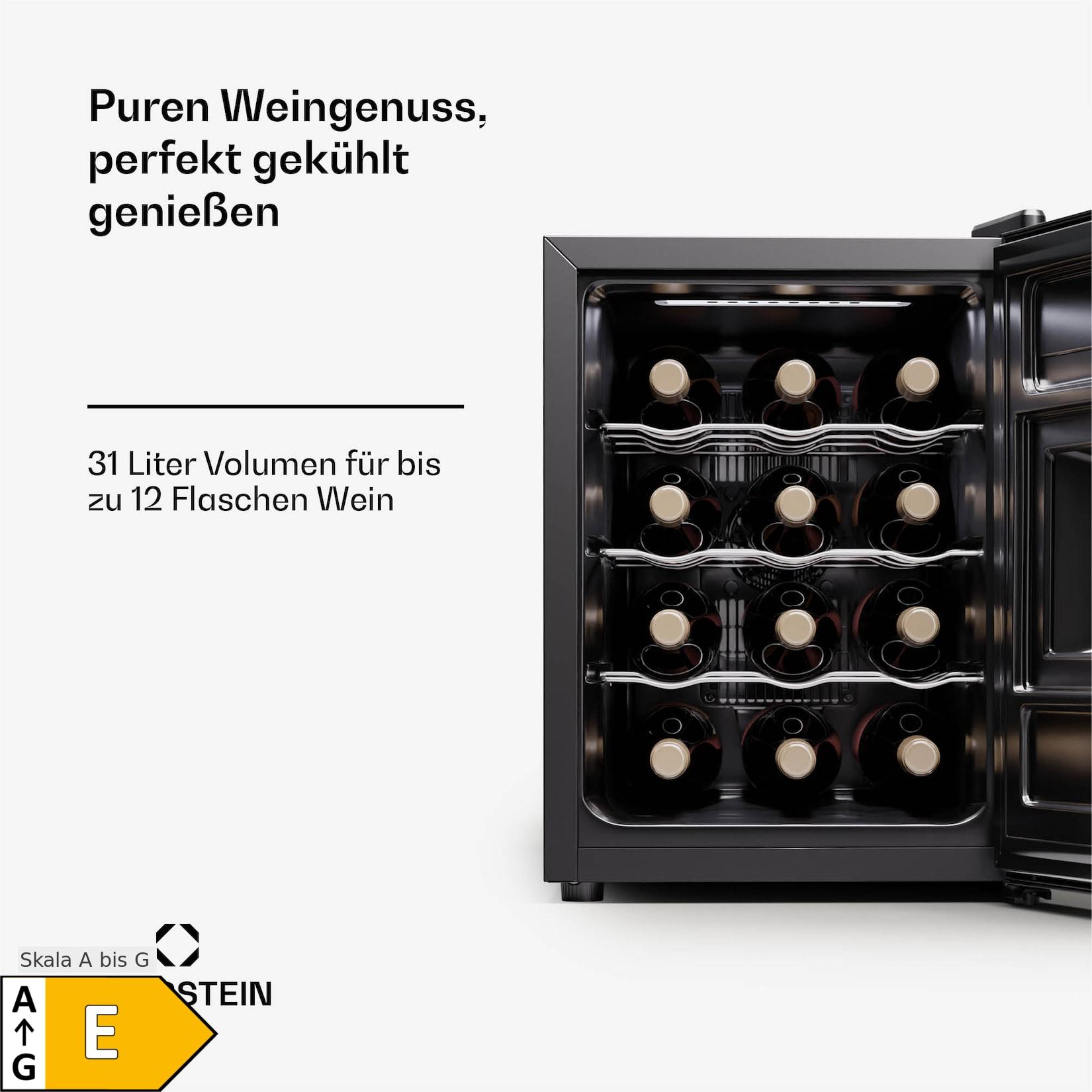 Klarstein Silent Vino 12 Uno Weinkühlschrank 31 L / 12 Fl 5-18 °C Touch