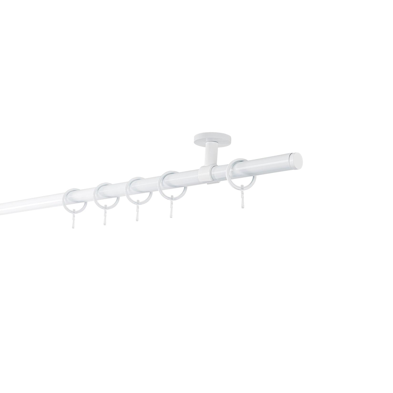 ONDECO 20mm,1-läufig,Rohr,Deckenträger classic,Endstück match Größe: 290cm, Farbvariante: Weiß