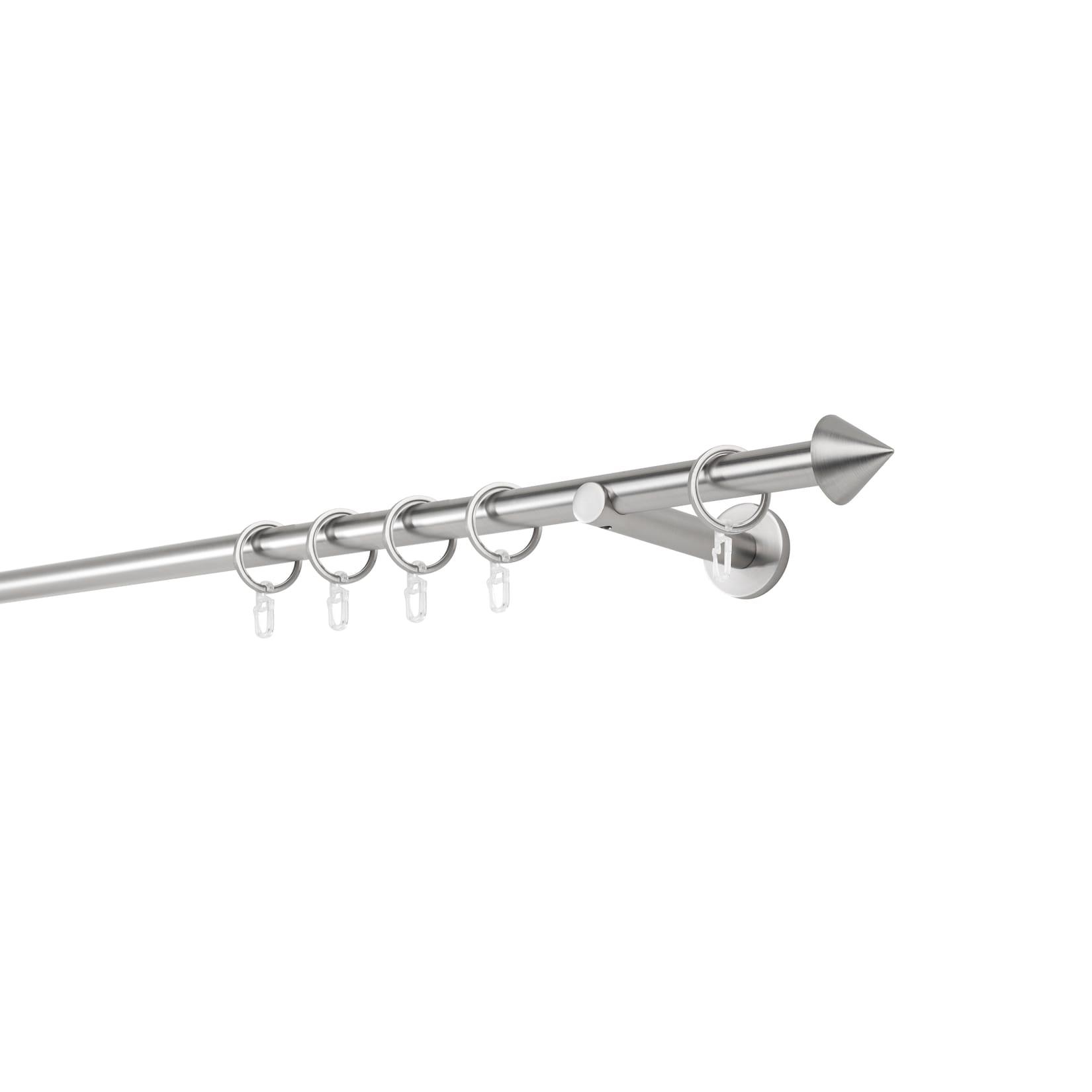 ONDECO 20mm,1-läufig,Rohr,Wandträger 12cm,Endstück cone Farbe: Edelstahl-Optik, Größe: 310cm