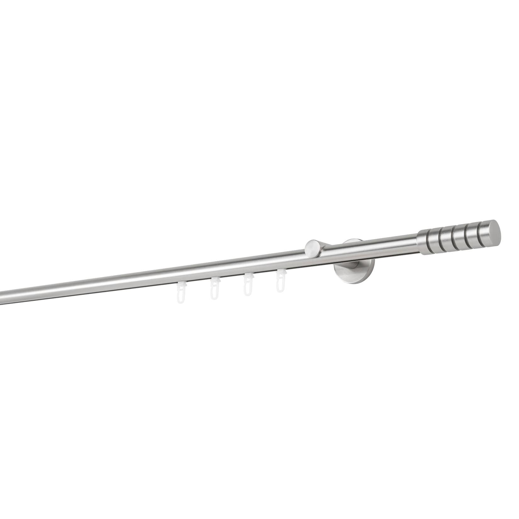 ONDECO 20mm,1-läufig,Profil,Wandträger 6,5cm,Endstück rillcube Farbe: Edelstahl-Optik, Größe: 280cm