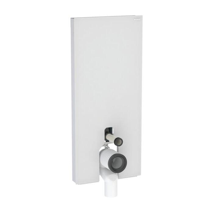 Geberit Monolith Stand-WC-Modul 131033TD5 Front weiß, Seitenverkleidung Aluminium gebürstet, Bauhöhe 114cm