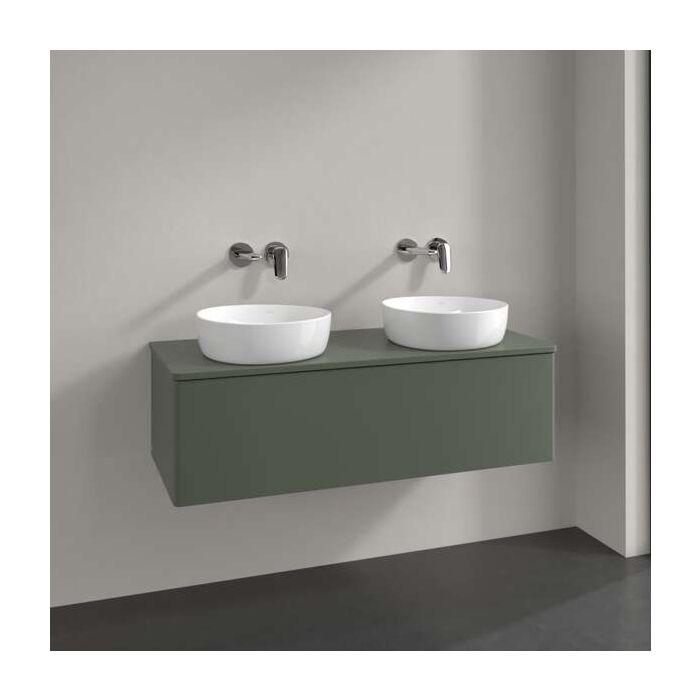 Villeroy Und Boch Antao Waschtisch-Unterschrank L35050HL Mit Beleuchtung, 1 Auszug, 1200 X 360 X 500 Mm, Front Ohne Struktur, Leaf Green Matt Lacquer / Leaf Green Matt Lacquer
