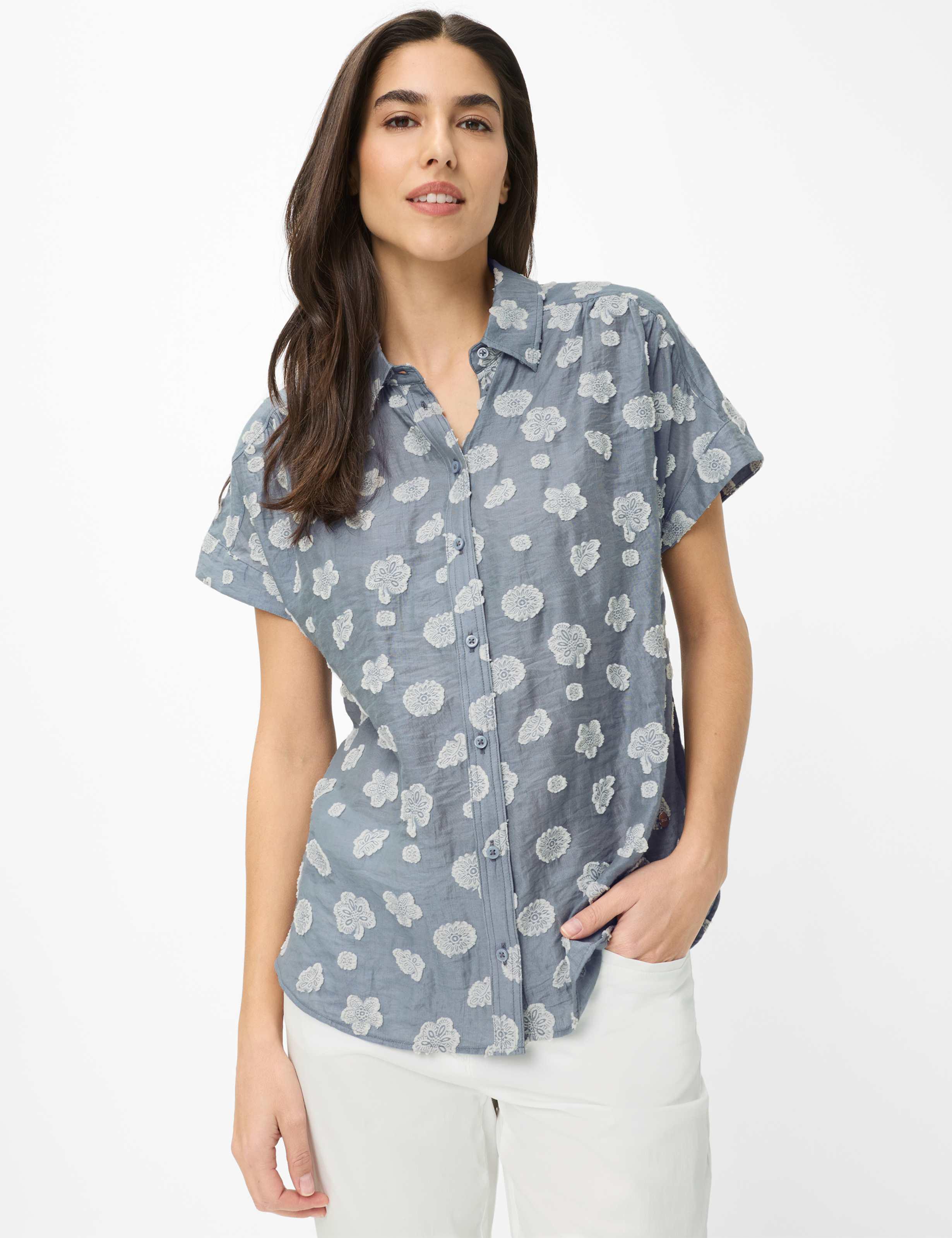 Brax Damen Bluse Style VIV Navy, Dunkelblau, Gr. 36