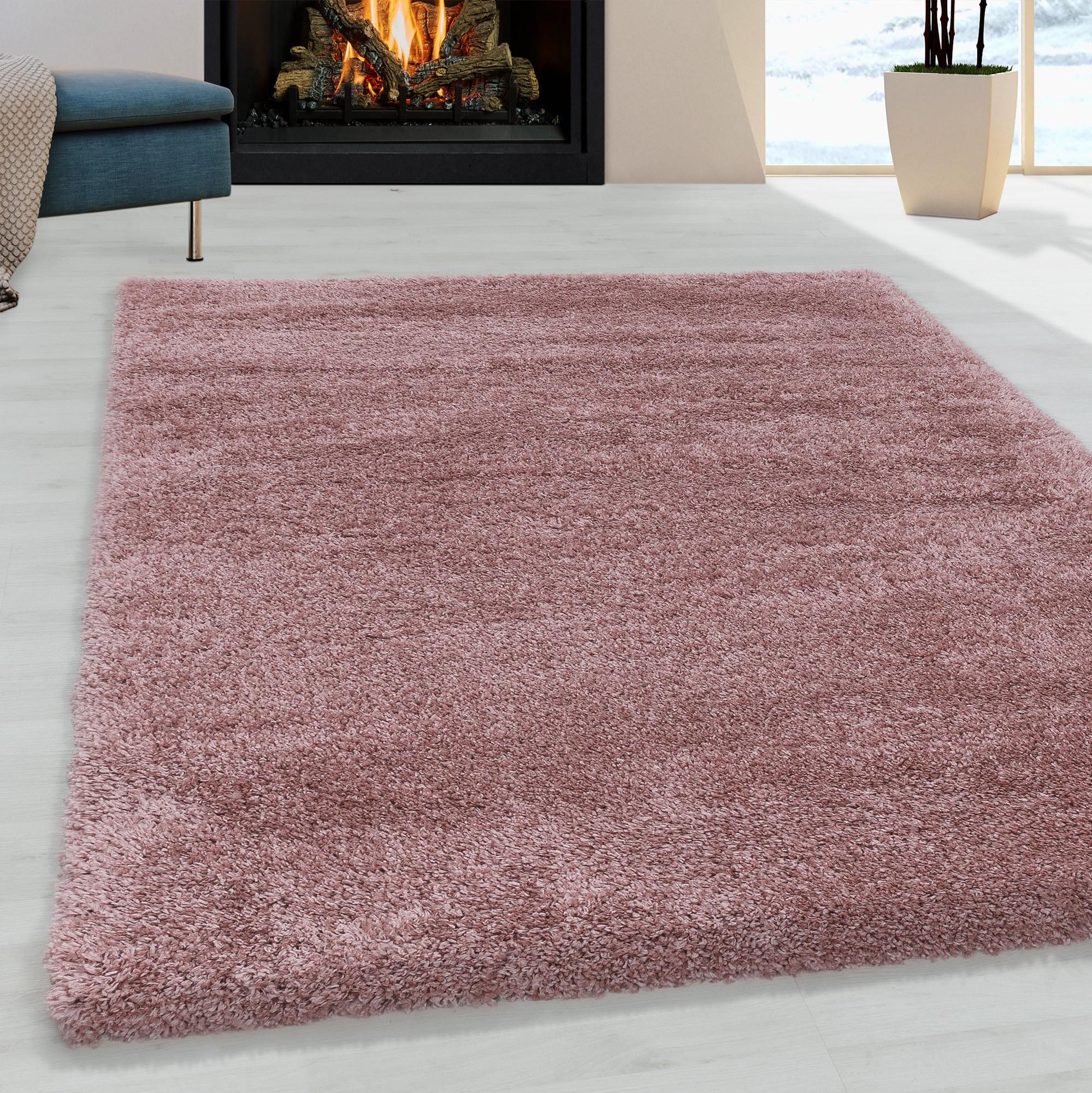 Hochflor-Teppich Ayyildiz Teppiche "Fluffy 3500", Rosa (Rosé), B:140Cm H:50Mm L:200Cm, Polypropylen (Pp), Teppiche, Langflor, Shaggy, Uni, Robust, Auch In Rund ErhäLtlich, Wohnzimmer