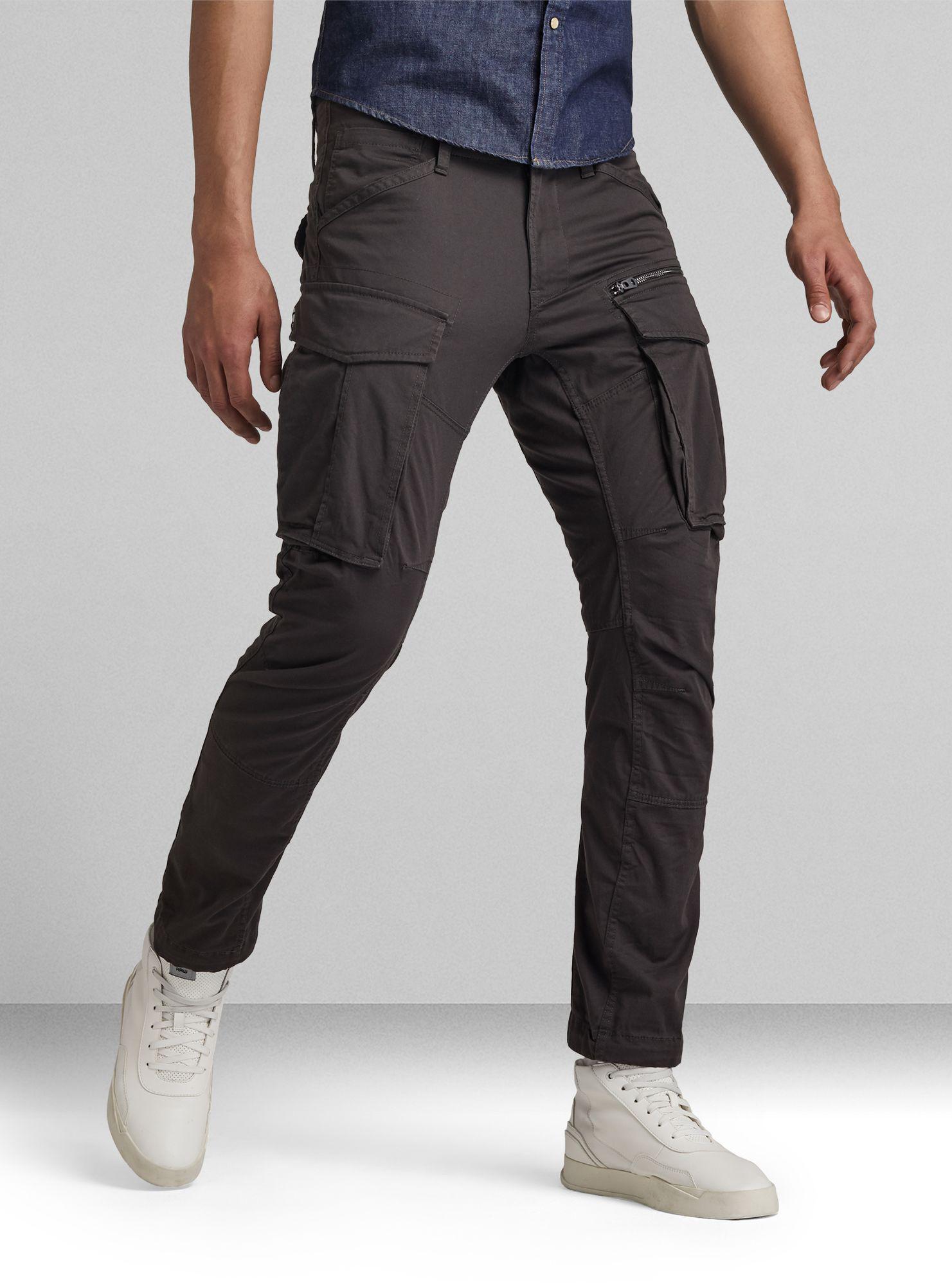 Cargohose G-STAR "Rovic Zip 3D Regular Tapered Hose", Herren, Gr. 29, LäNge 32, Raven, Obermaterial: 97% Baumwolle, 3% Elasthan, Hosen Cargohose