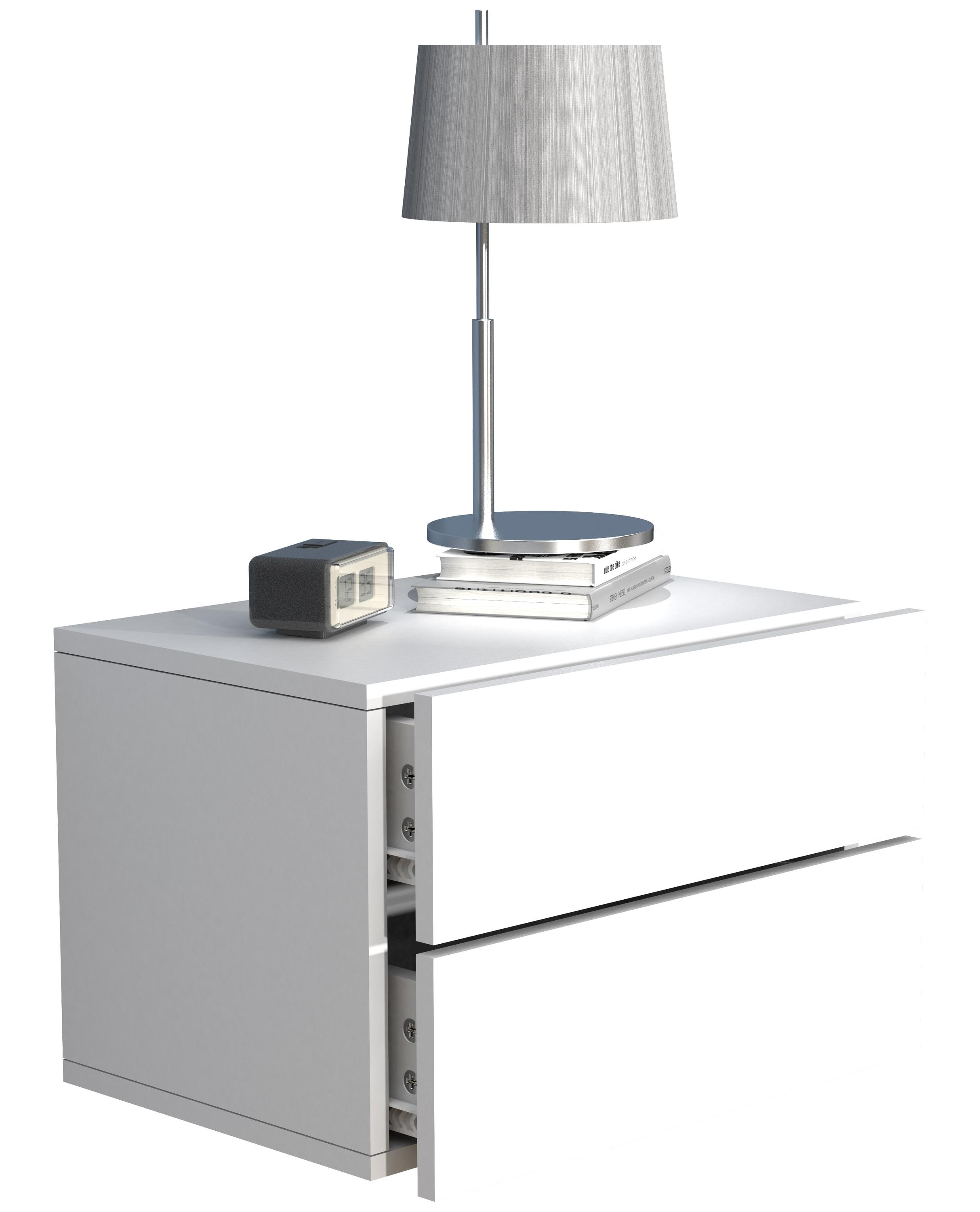 Nachttisch VCM "Holz Wandschublade Wand Hänge Nachttisch Usal L45", weiß, B:45cm T:32cm, Sideboards, Nachttisch