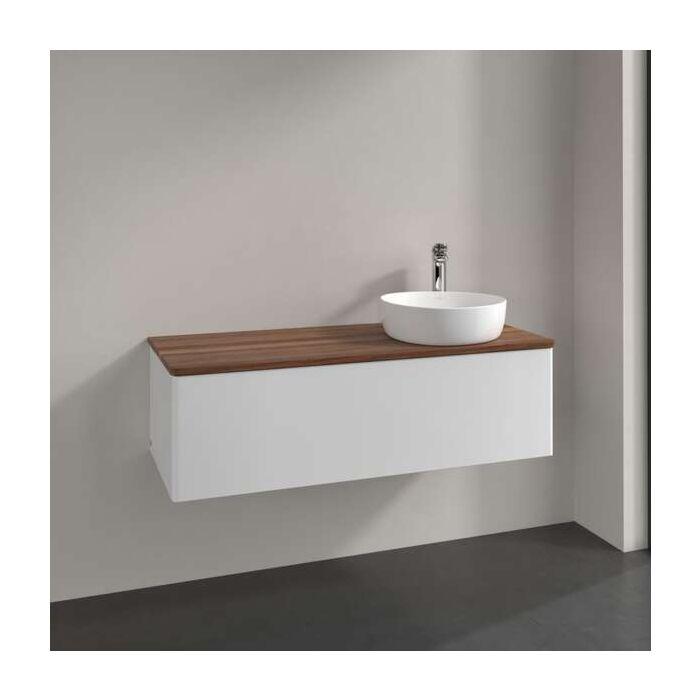 Villeroy Und Boch Antao Waschtisch-Unterschrank K34012GF 120X36X50Cm, Waschbeckenplattenfarbe Warm Walnut, Glossy White Lacquer