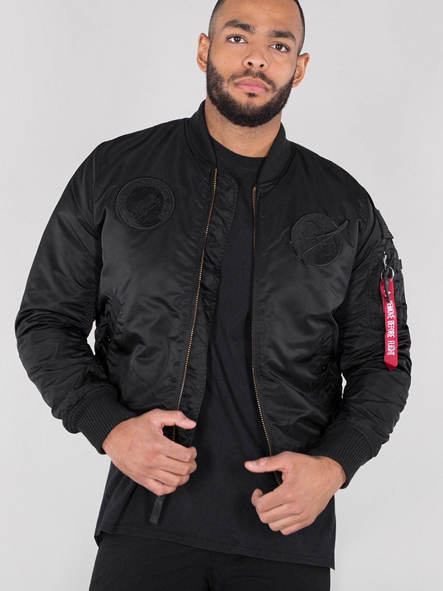 Alpha Industries Herren MA-1 Vf Nasa Bomberjacke In Schwarz