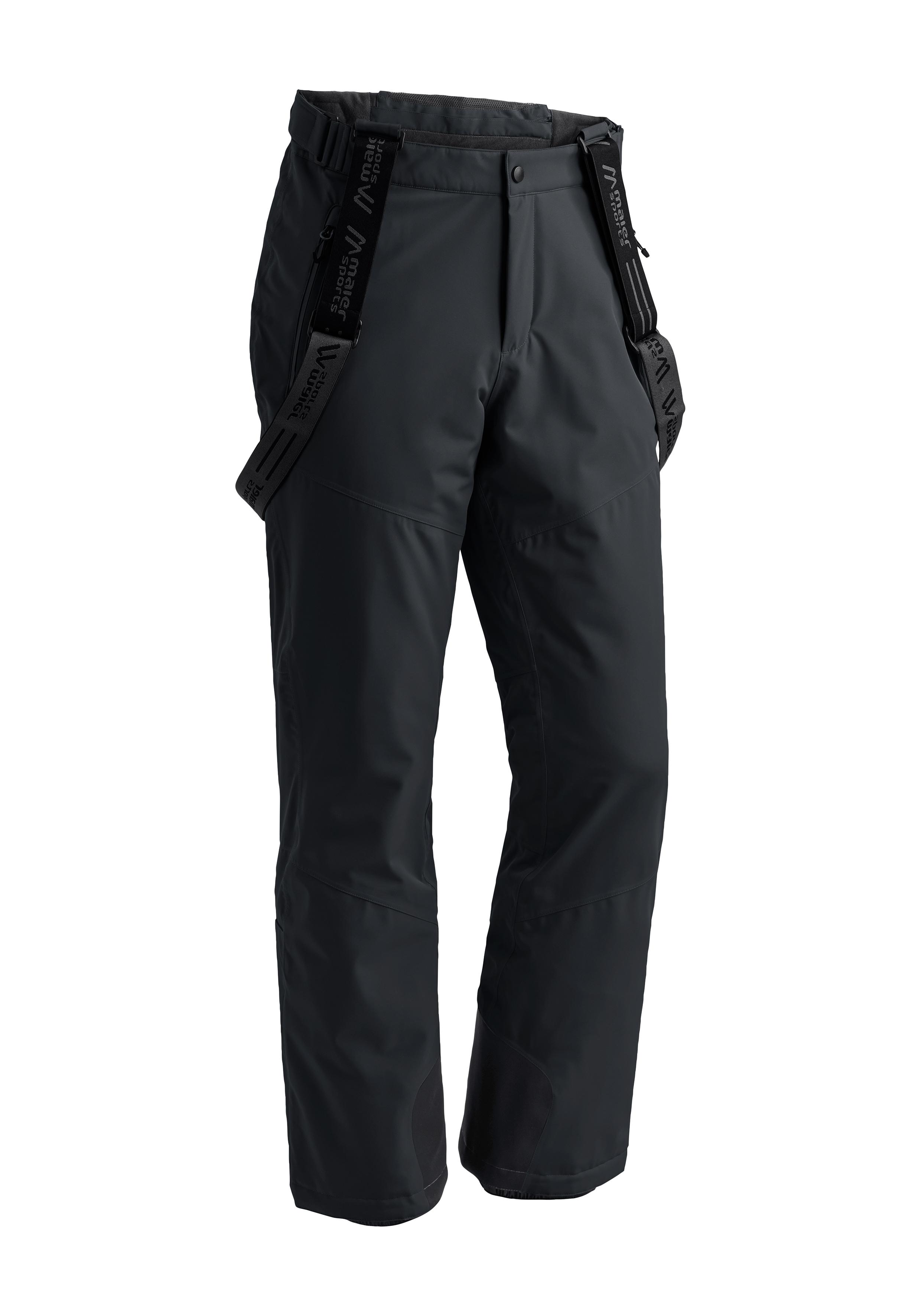 Skihose MAIER SPORTS "Anton 2.1", Herren, Gr. 118, Langgrößen, schwarz, 100% Polyester, Hosen Skihose, Herren Schneehose mit Hosenträgern, wind/wasserdicht, Regular Fit