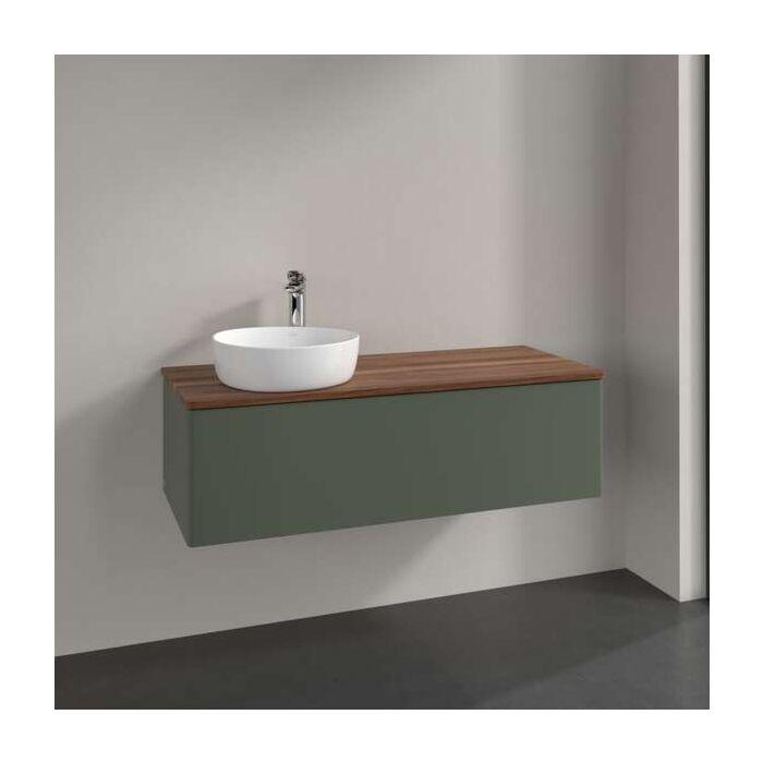 Villeroy Und Boch Antao Waschtisch-Unterschrank K33012HL 120X36X50Cm, Waschbeckenplattenfarbe Warm Walnut, Leaf Green Matt Lacquer