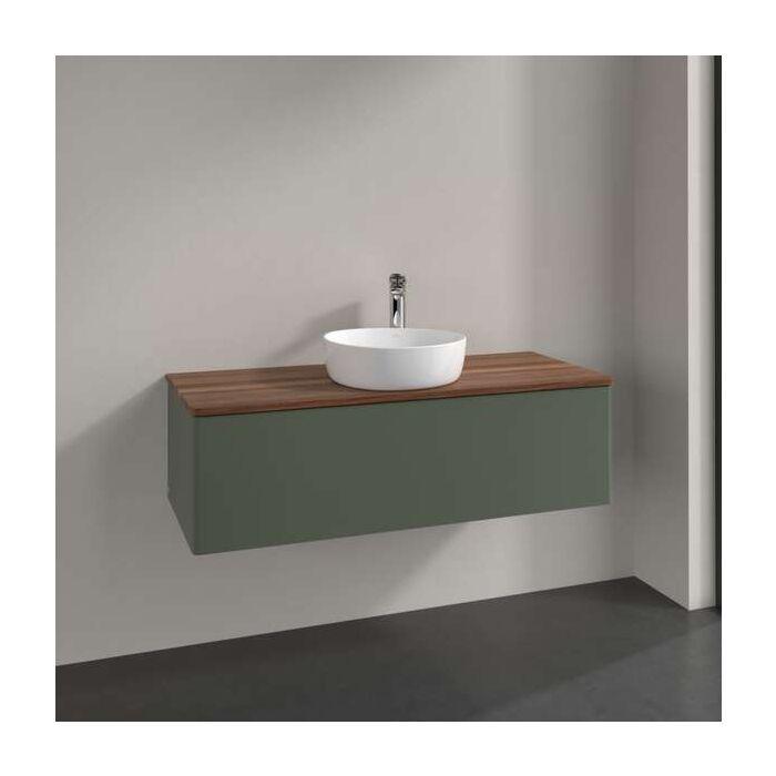Villeroy Und Boch Antao Waschtisch-Unterschrank K32012HL 120X36X50Cm, Waschbeckenplattenfarbe Warm Walnut, Leaf Green Matt Lacquer