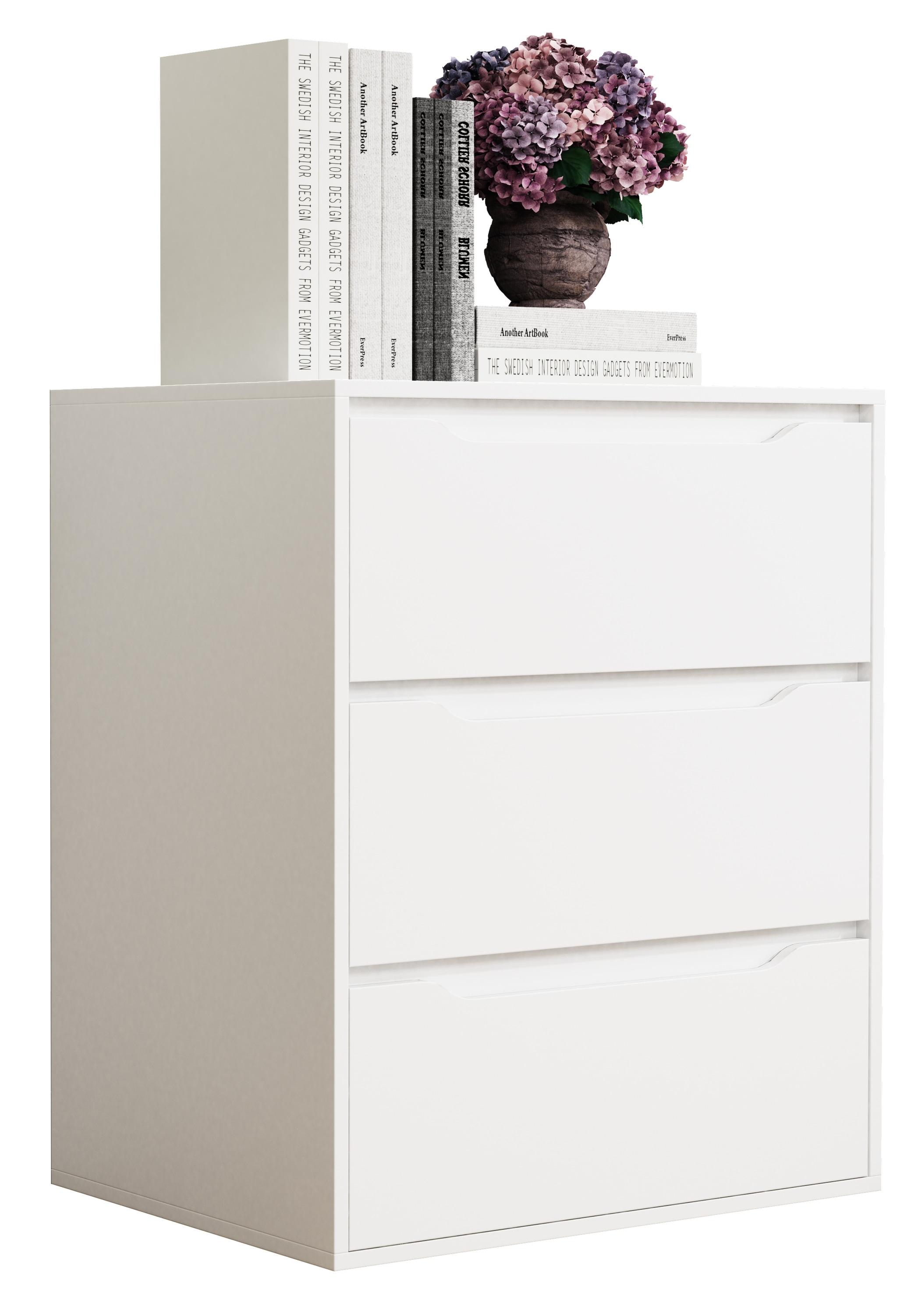 Kommode Vcm "Sideboard Kommode Nachttisch Schublade Malira L", Weiß, B:65Cm T:48Cm, Sideboards, Kommode