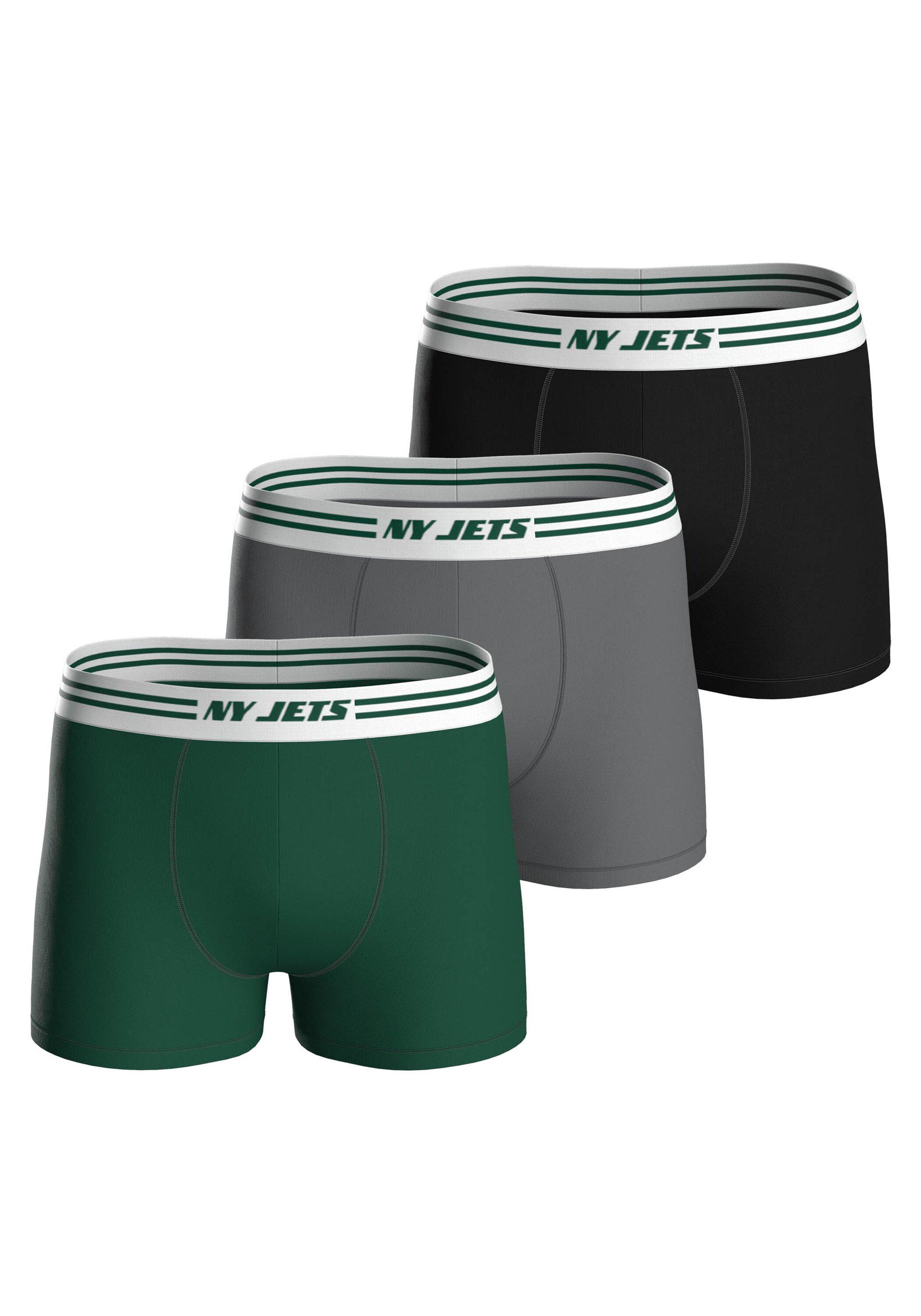 Boxershorts Nfl "Boxershort Nfl 3Pk Boxers 3Er Pack", Herren, Gr. M, Bunt (New York Jets), Obermaterial: 95% Baumwolle Co. 5% Elasthan El., Unterhosen