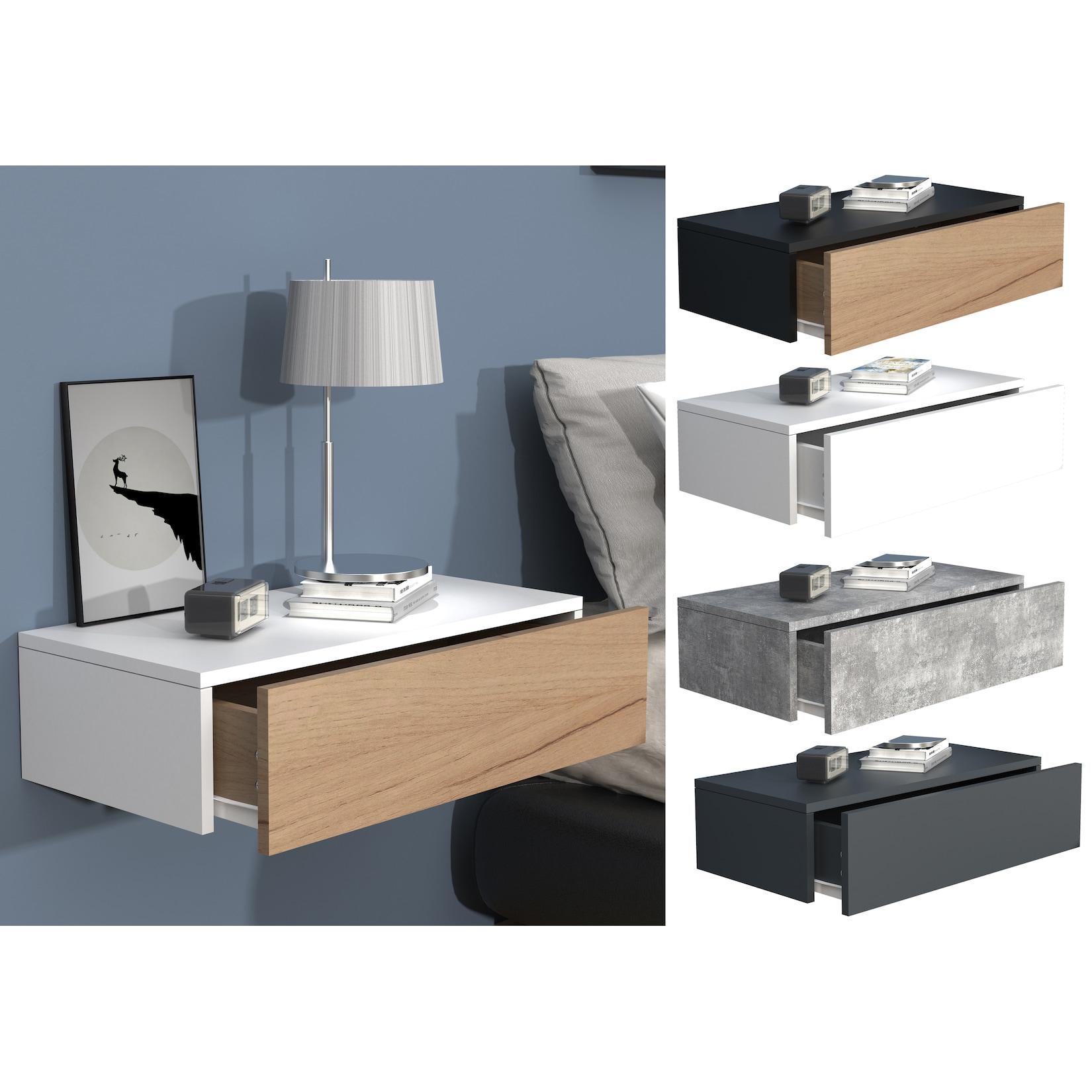 Vcm Nachtschrank Wandschublade Wandboard Nachttisch MaßE Ca H. 15 X B. 60 X T. 30 Cm - Usal M 60 Cm