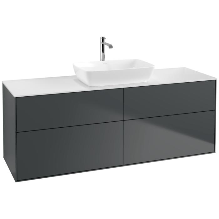 Villeroy Und Boch Finion Waschtischunterschrank F85100HG 160X60,3Cm, Abdeckplatte White Matt, Midnight Blue Matt Lacquer