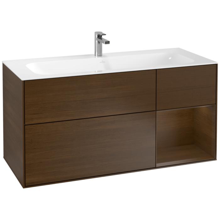 Villeroy Und Boch Finion Waschtischunterschrank F070GNGN 119,6X59,1Cm, Regal Rechts Walnut Veneer, Walnut Veneer
