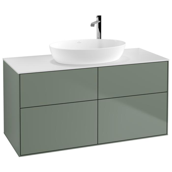 Villeroy Und Boch Finion Waschtischunterschrank F91100GM 120X60,3Cm, Abdeckplatte White Matt, Olive Matt Lacquer
