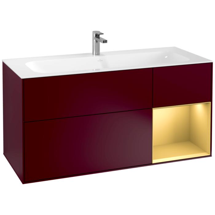 Villeroy Und Boch Finion Waschtischunterschrank G070HFHB 119,6X59,1Cm, Emotion, Regal Rechts Gold Matt, Peony Matt