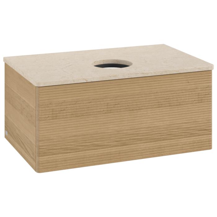 Villeroy Und Boch Antao Waschtisch-Unterschrank K30113HN 80X36X50Cm, Waschbeckenplattenfarbe Botticino, Honey Oak