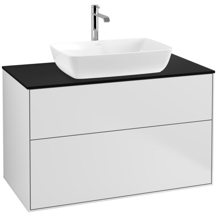 Villeroy Und Boch Finion Waschtischunterschrank F76200MT 100X60,3Cm, Abdeckplatte Black Matt, White Matt Lacquer