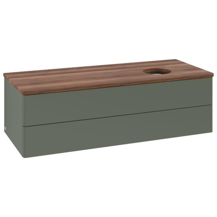 Villeroy Und Boch Antao Waschtisch-Unterschrank K23012HL 120X36X50Cm, Waschbeckenplattenfarbe Warm Walnut, Leaf Green Matt Lacquer