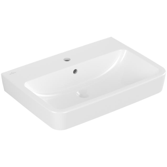 Villeroy Und Boch O.Novo Einbau-/Aufsatz-Waschtisch 4A41KG01 65 X 46 Cm, 1 Hahnloch, Eckig, Mit ÜBerlauf, Weiß
