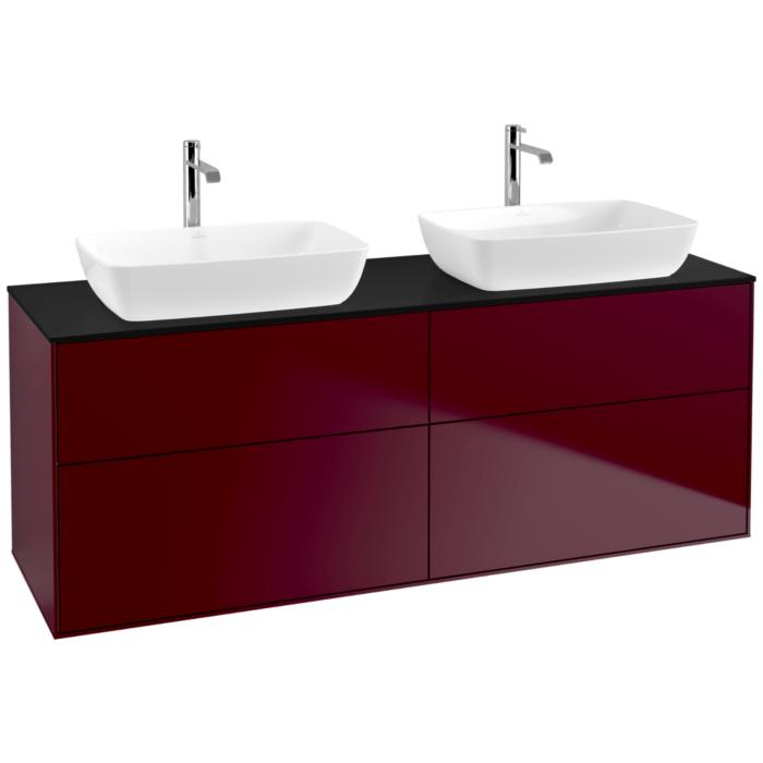 Villeroy Und Boch Finion Waschtischunterschrank F84200HB 160X60,3Cm, Abdeckplatte Black Matt, Peony Matt