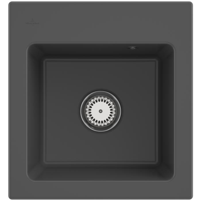 Villeroy Und Boch Subway 45 Xs EinbauspüLe 678101I4 Mit Ablaufgarnitur, 475 X 510 Mm, HandbetäTigung, Graphit Ceramicplus